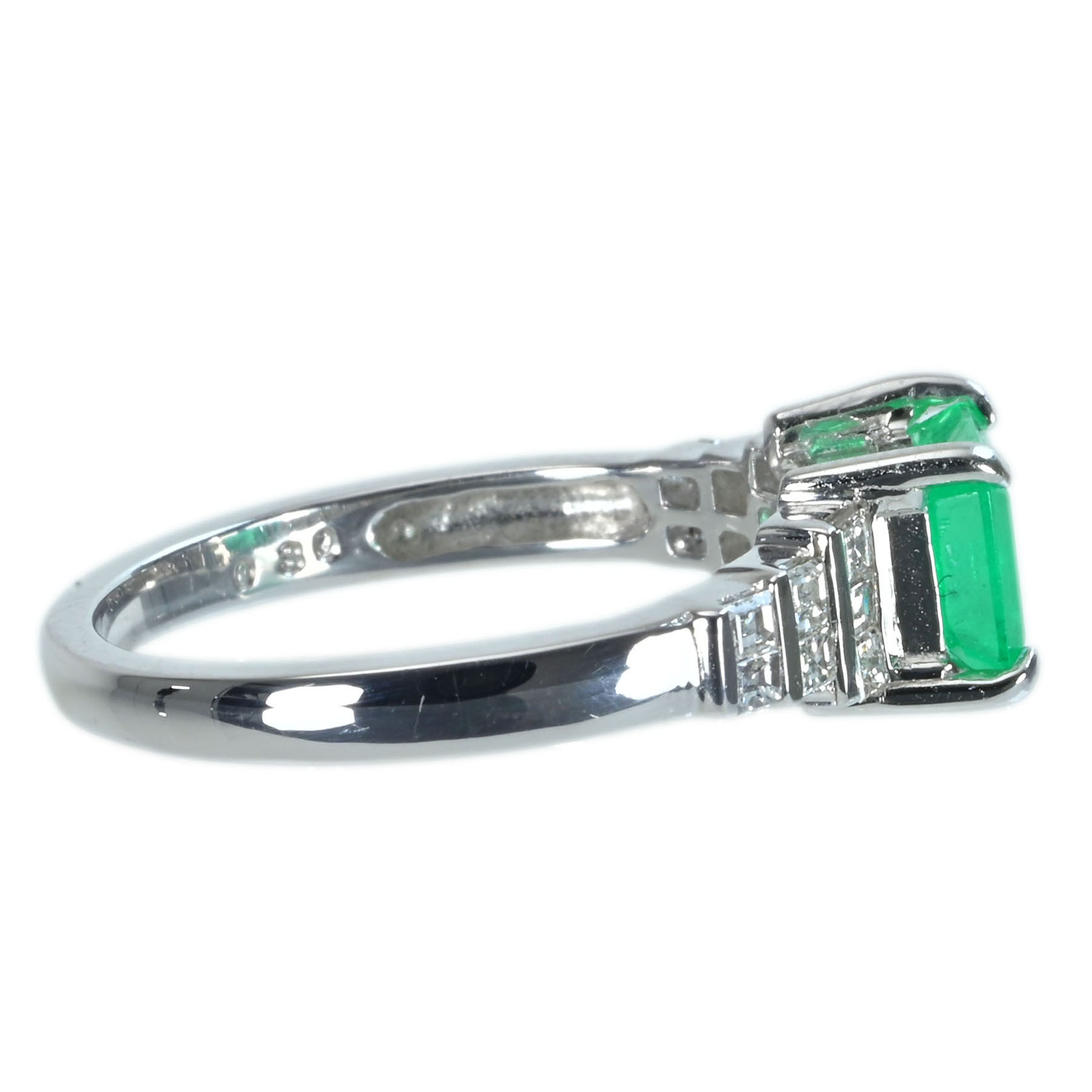 エメラルドリング K18WG E1.00ct D0.30ct - 画像 (4)