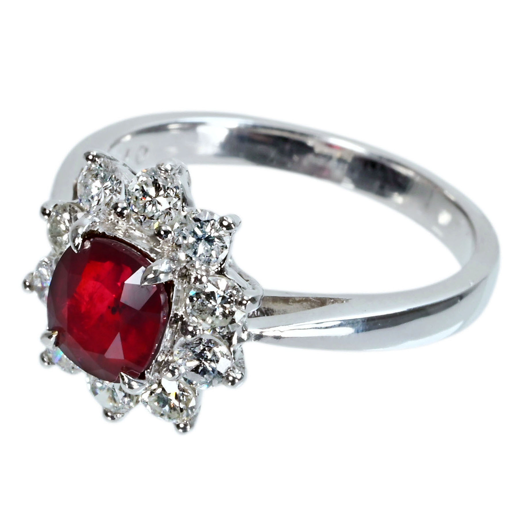 ルビーリング K18WG R1.12ct D0.75ct - 画像 (3)