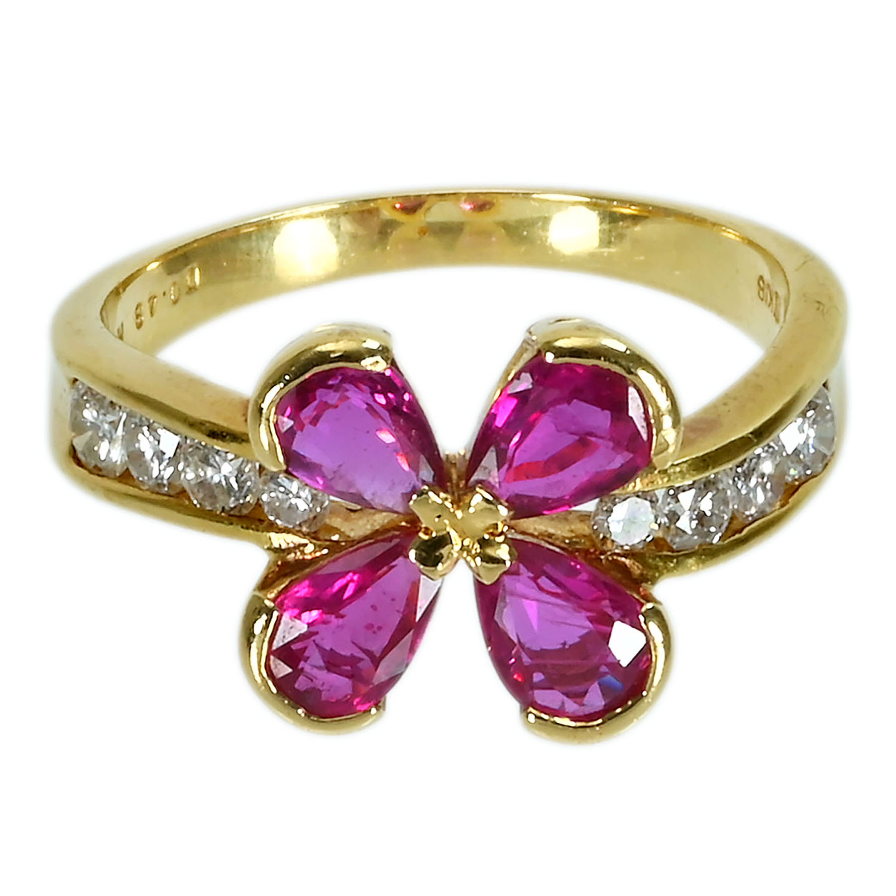 ルビーリング K18YG R1.79ct D0.48ct - 画像 (2)