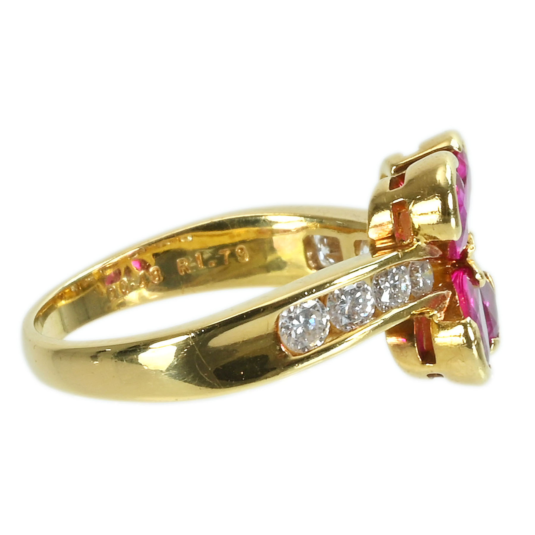 ルビーリング K18YG R1.79ct D0.48ct - 画像 (4)