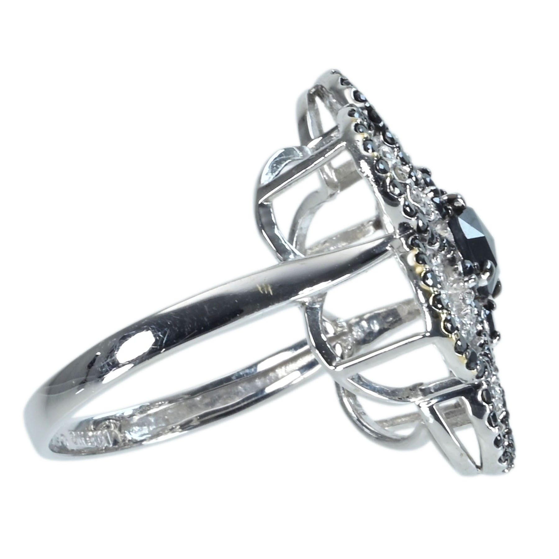 ブラック&カラーレスダイヤモンドリング K18WG BD0.54ct D0.73ct - 画像 (4)