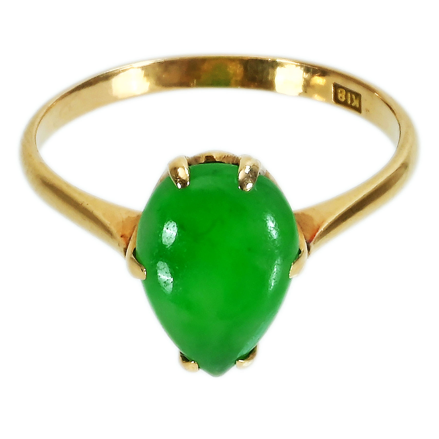 翡翠リング K18YG J - 画像 (2)