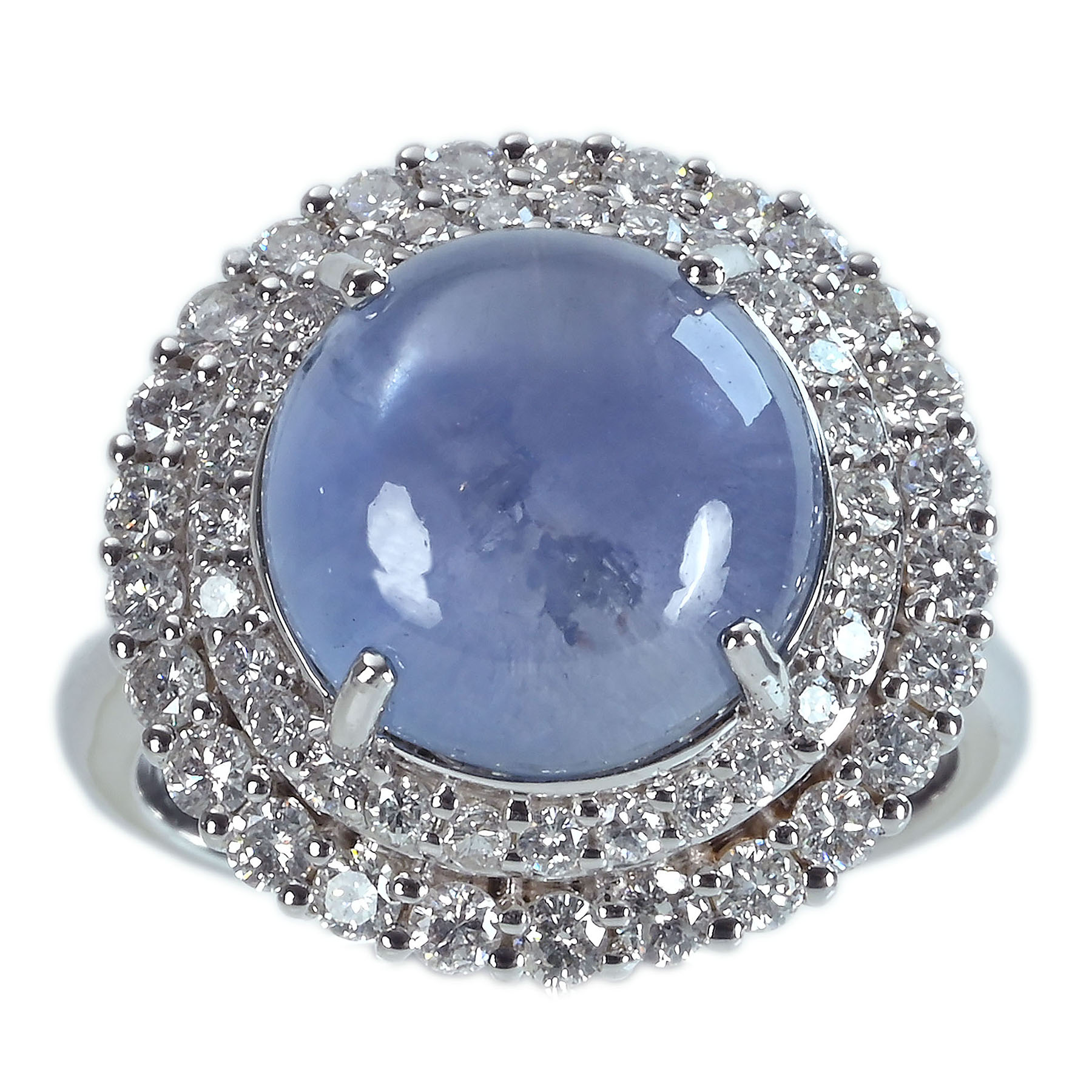 スターサファイアリング K18WG SS10.55ct D1.13ct - 画像 (2)