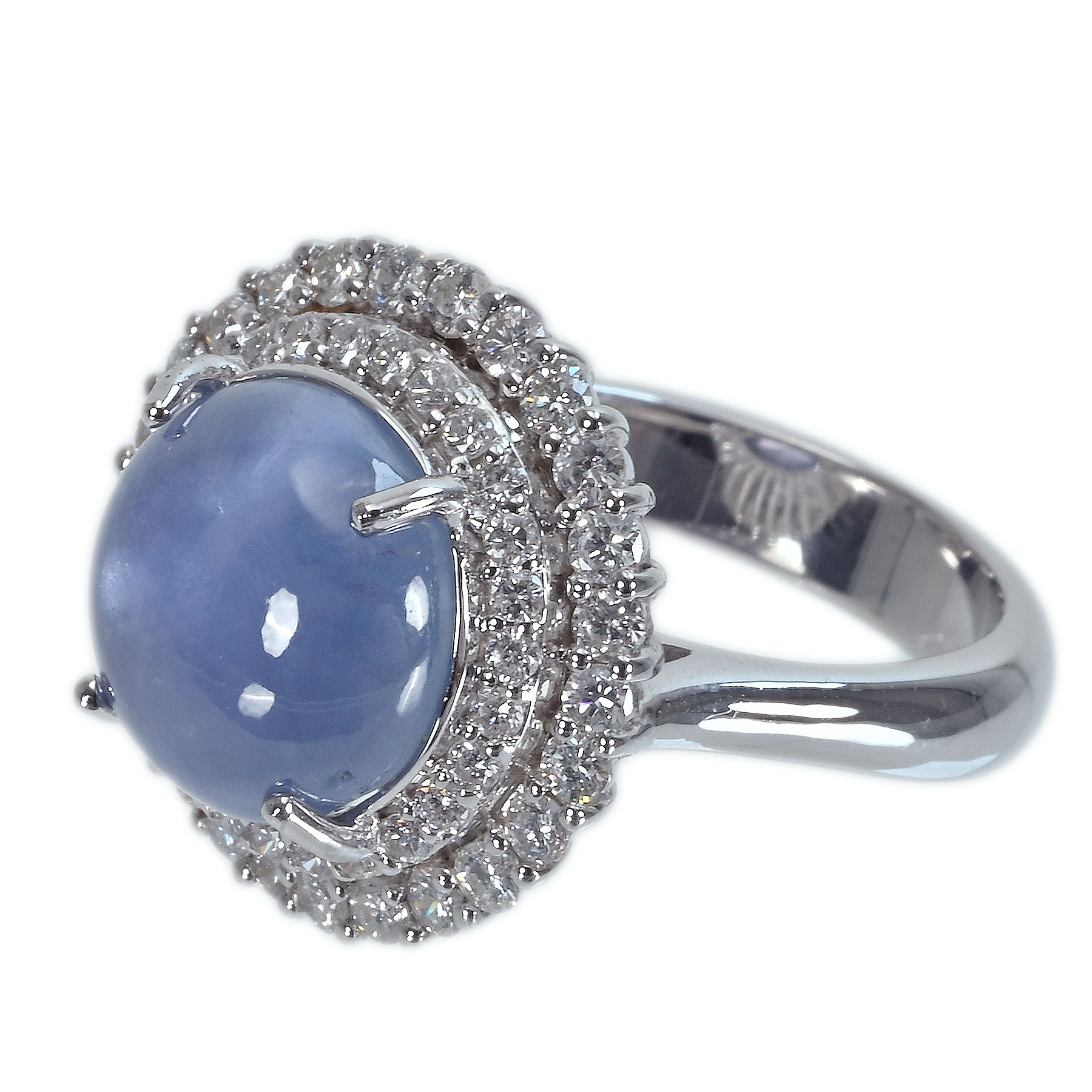 スターサファイアリング K18WG SS10.55ct D1.13ct - 画像 (3)