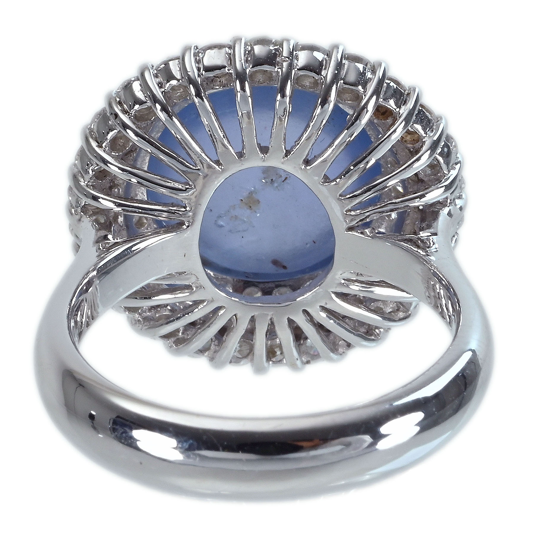 スターサファイアリング K18WG SS10.55ct D1.13ct - 画像 (5)