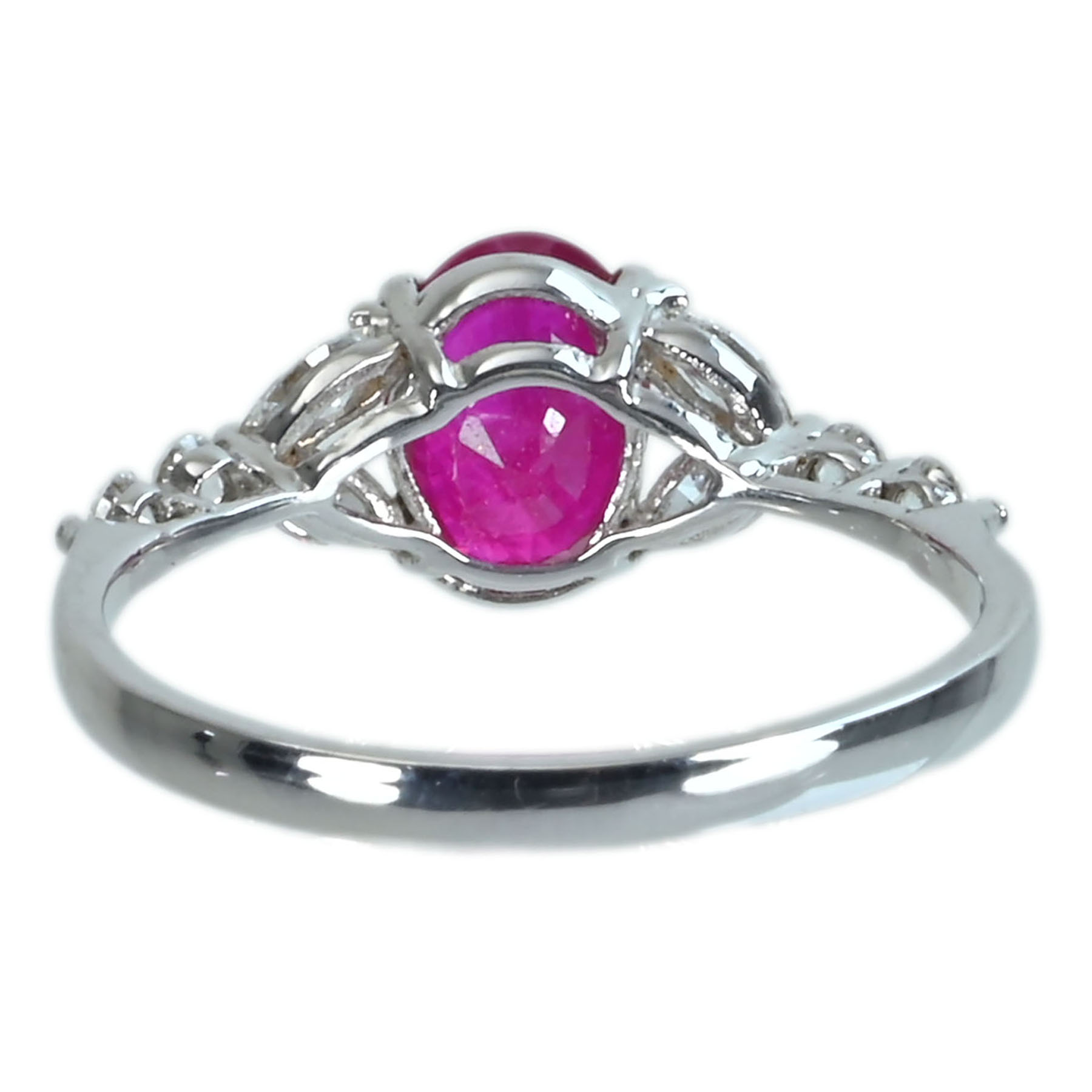 ミャンマー産ルビーリング K18WG R1.16ct D0.34ct - 画像 (5)