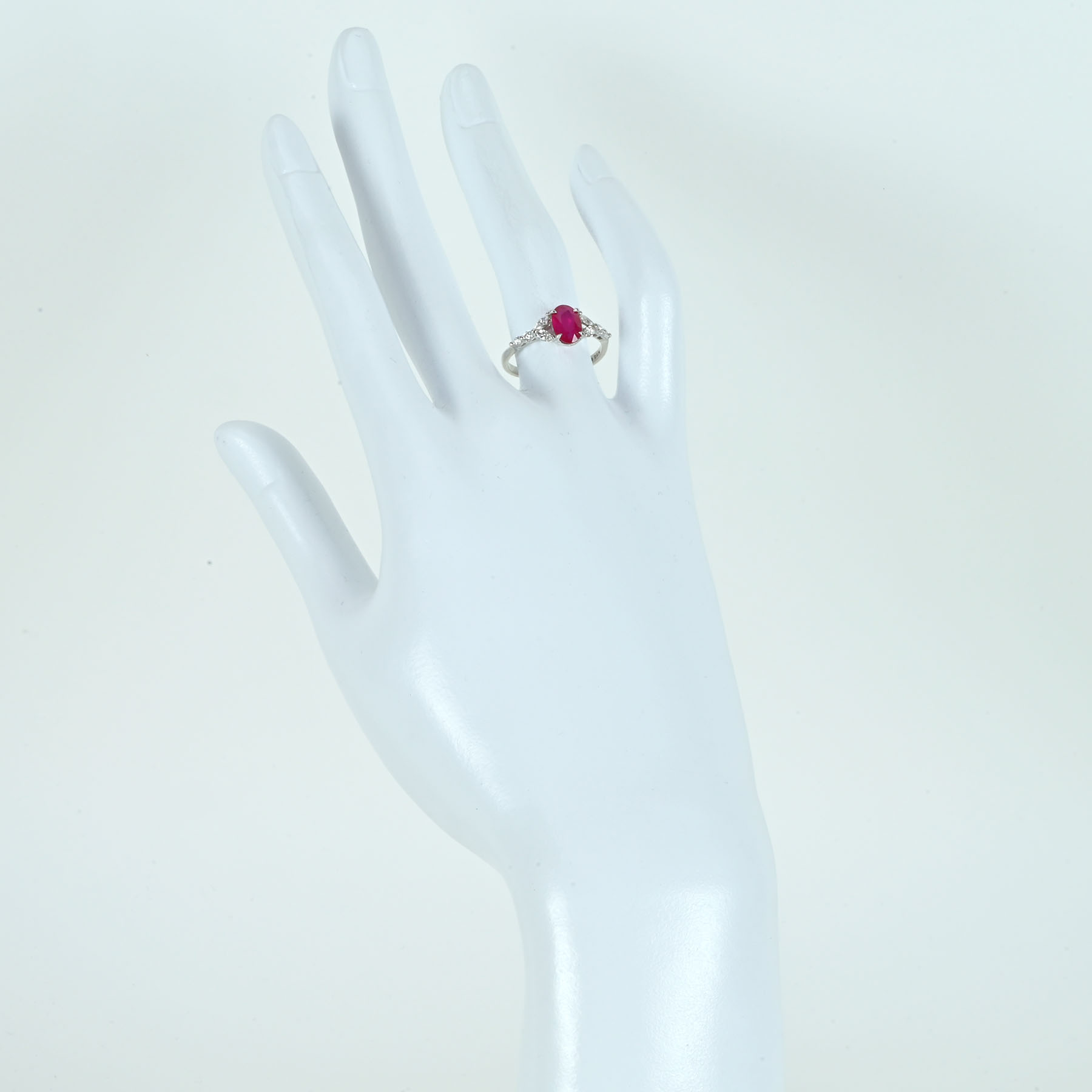 ミャンマー産ルビーリング K18WG R1.16ct D0.34ct - 画像 (6)