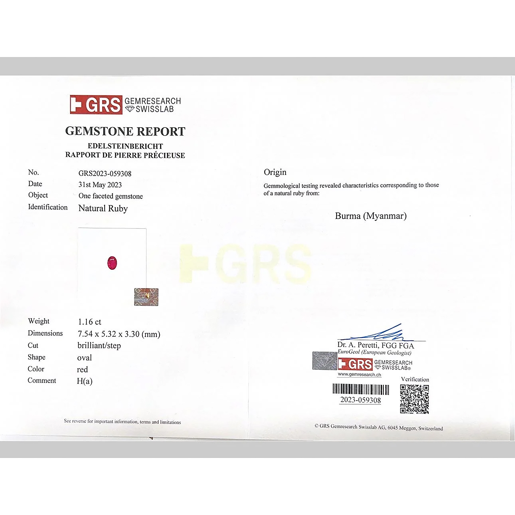 ミャンマー産ルビーリング K18WG R1.16ct D0.34ct - 画像 (7)