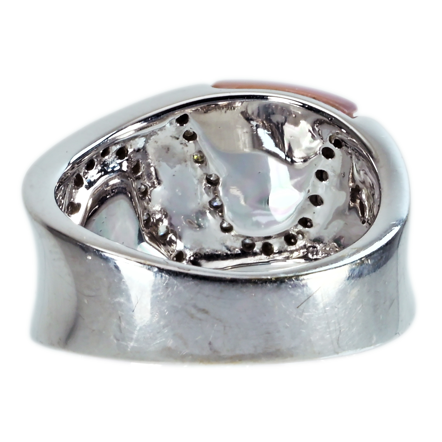 ダイヤモンドシェルリング K18WG/SHELL D0.20ct - 画像 (5)