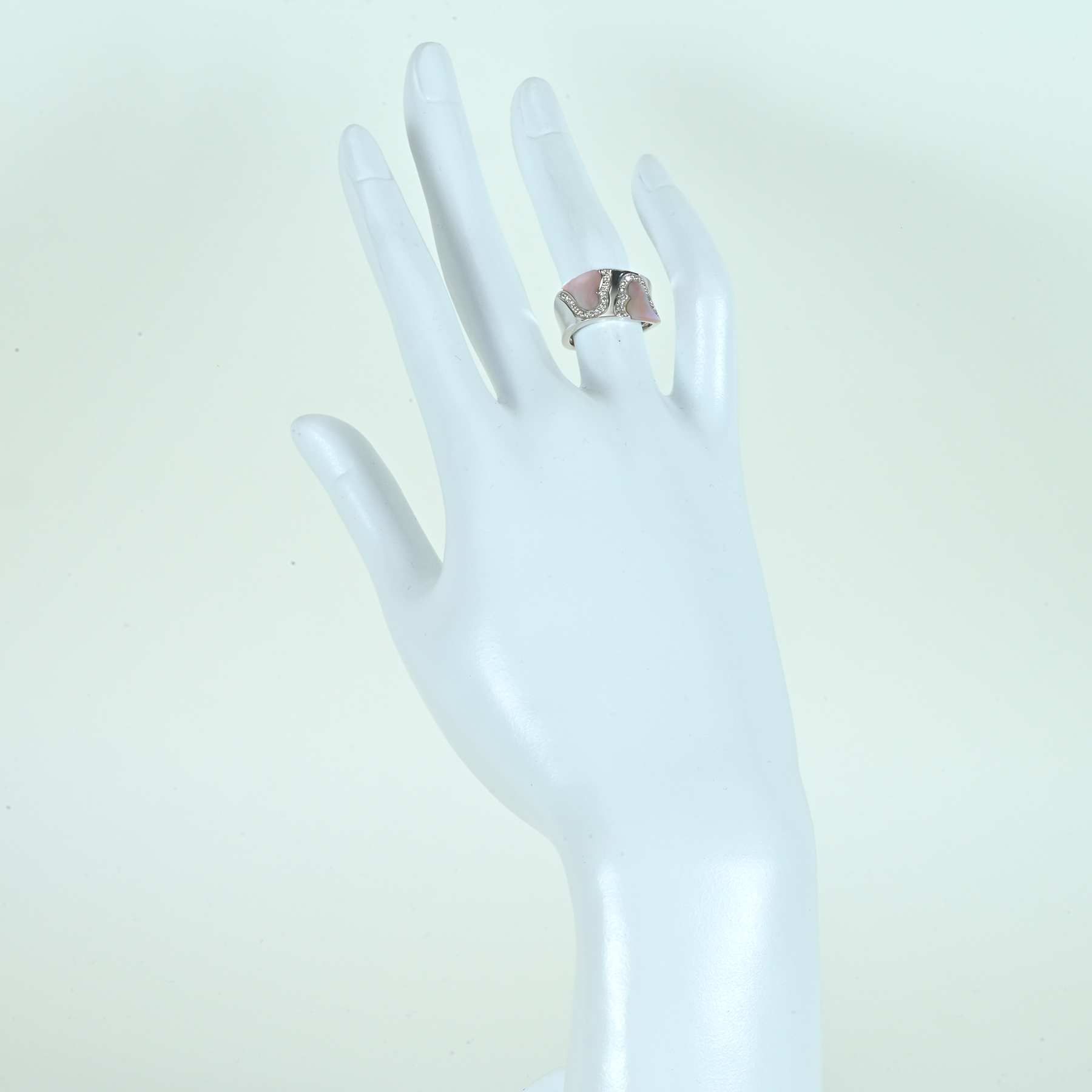 ダイヤモンドシェルリング K18WG/SHELL D0.20ct - 画像 (6)