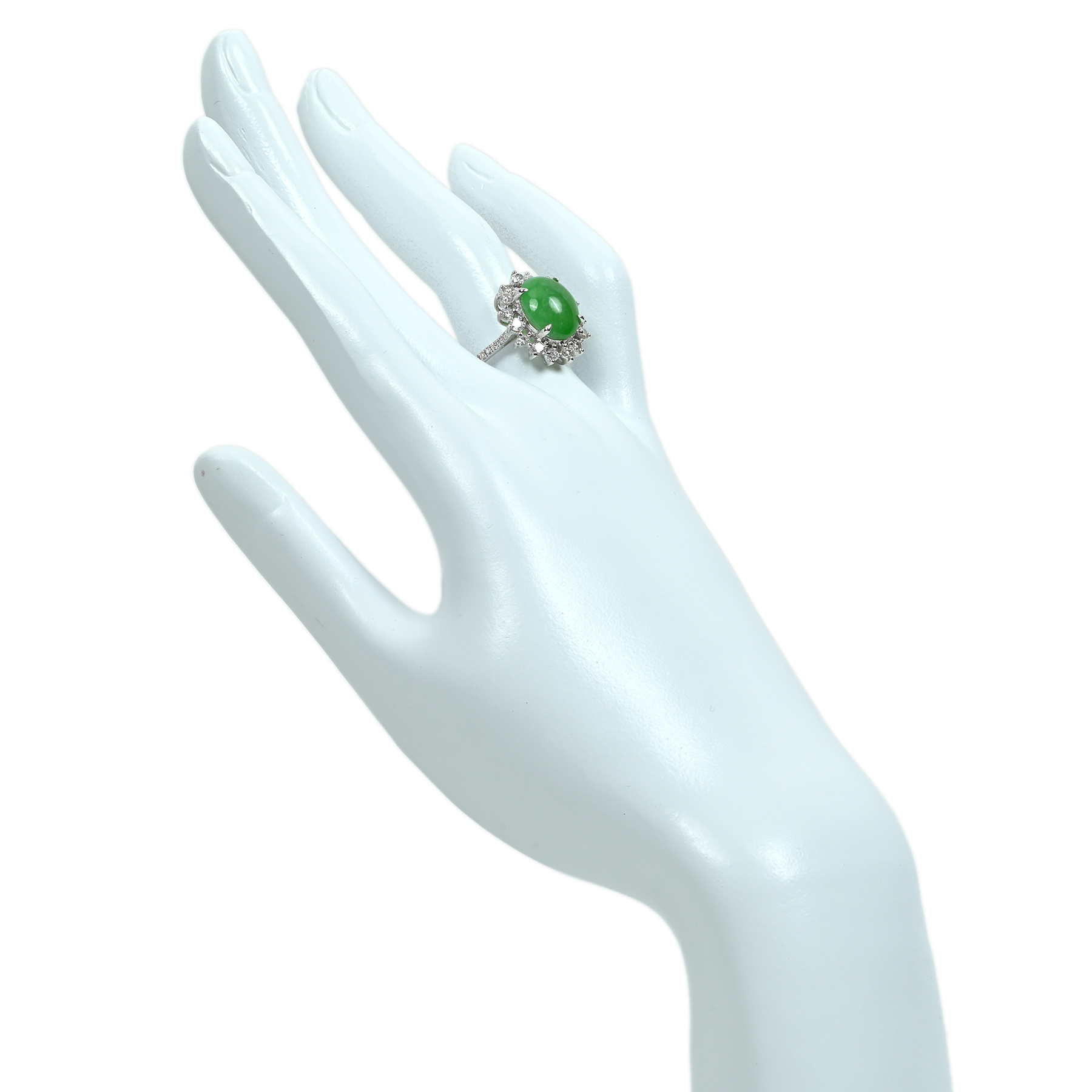 翡翠リング K18WG J4.69ct D0.88ct - 画像 (6)