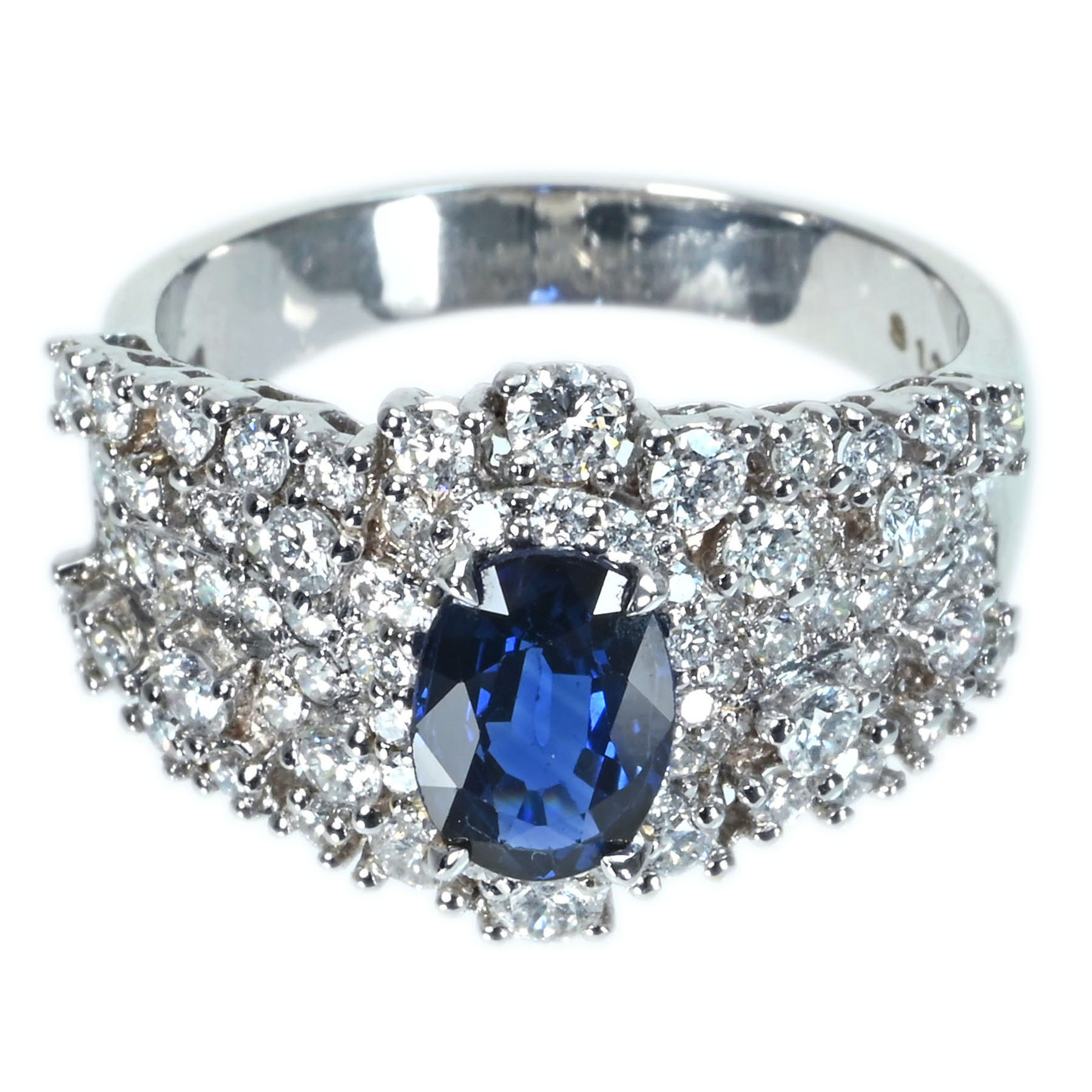 サファイアリング K18WG S1.25ct D1.19ct - 画像 (2)