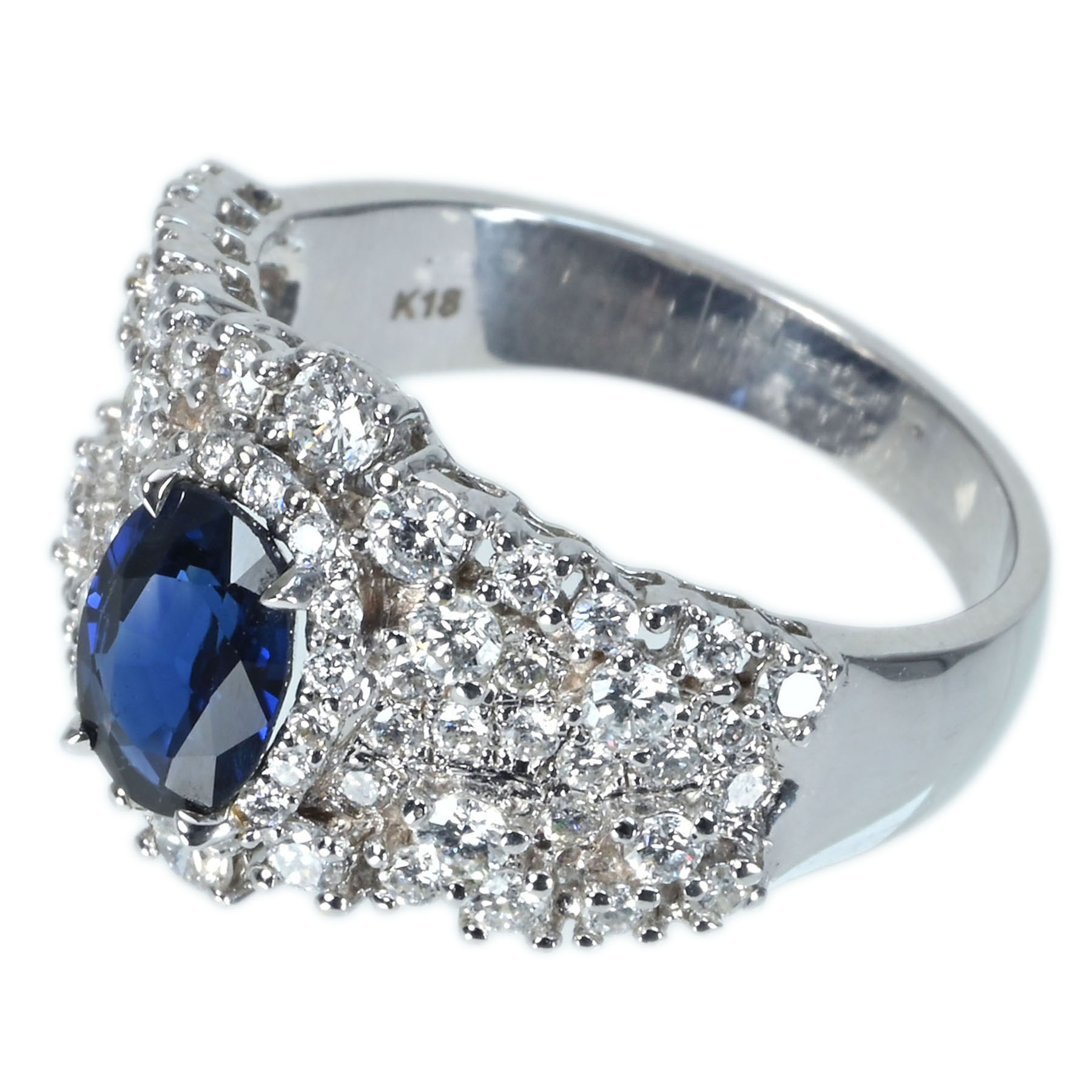 サファイアリング K18WG S1.25ct D1.19ct - 画像 (3)