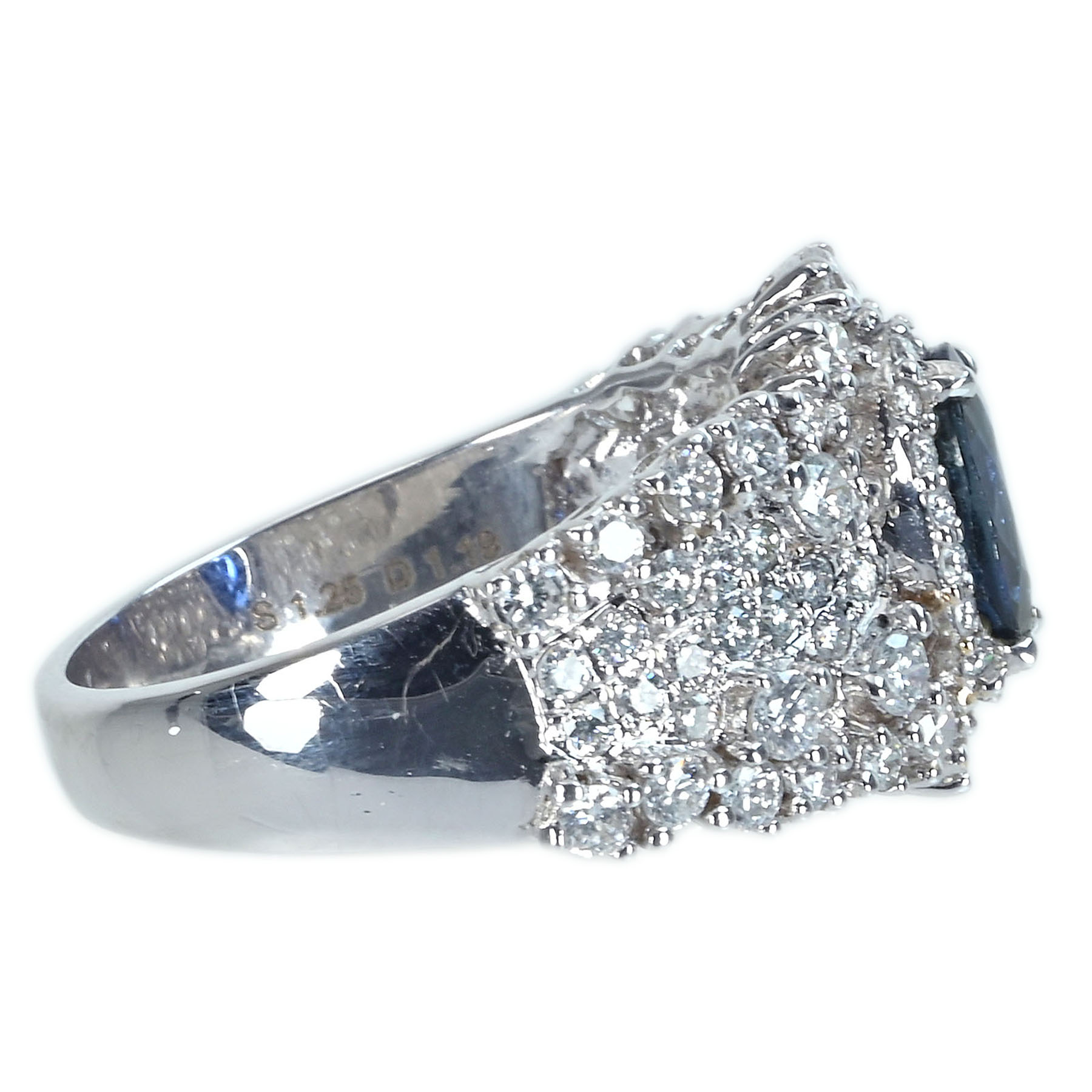 サファイアリング K18WG S1.25ct D1.19ct - 画像 (4)