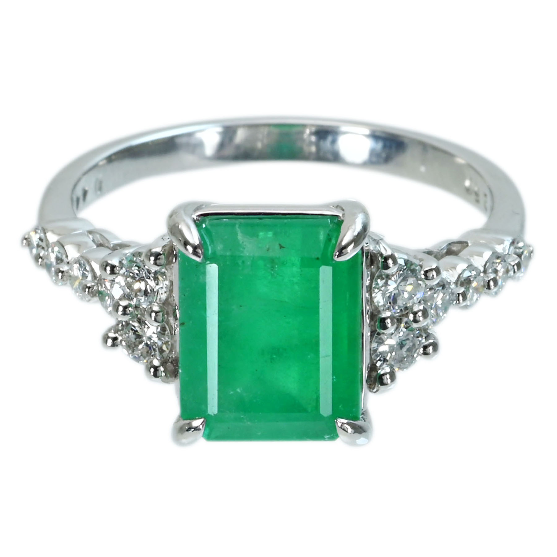 エメラルドリング K18WG E2.50ct D0.44ct - 画像 (2)