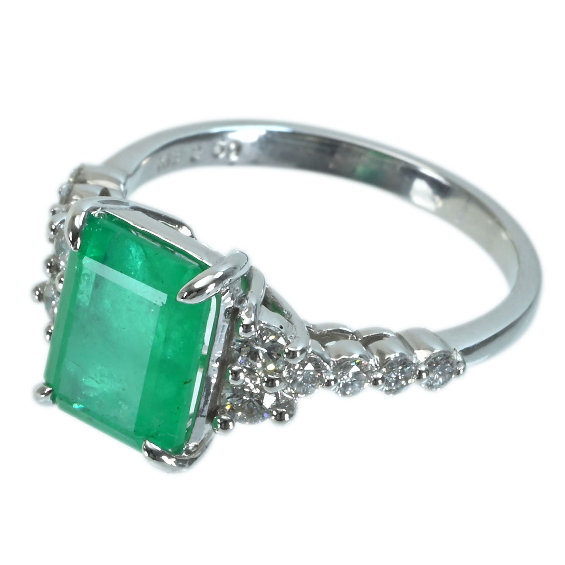 エメラルドリング K18WG E2.50ct D0.44ct - 画像 (3)