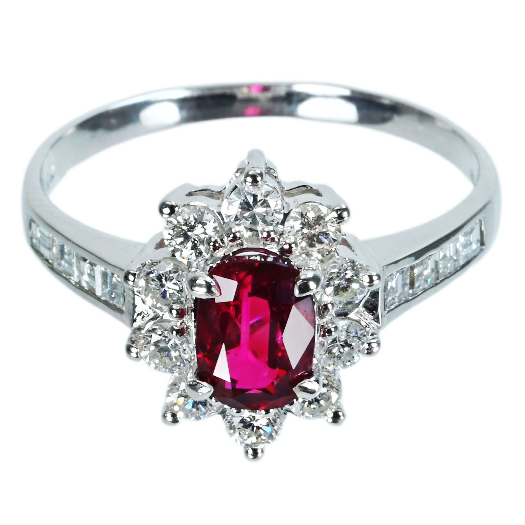 ルビーリング K18WG R0.99ct D0.70ct - 画像 (2)