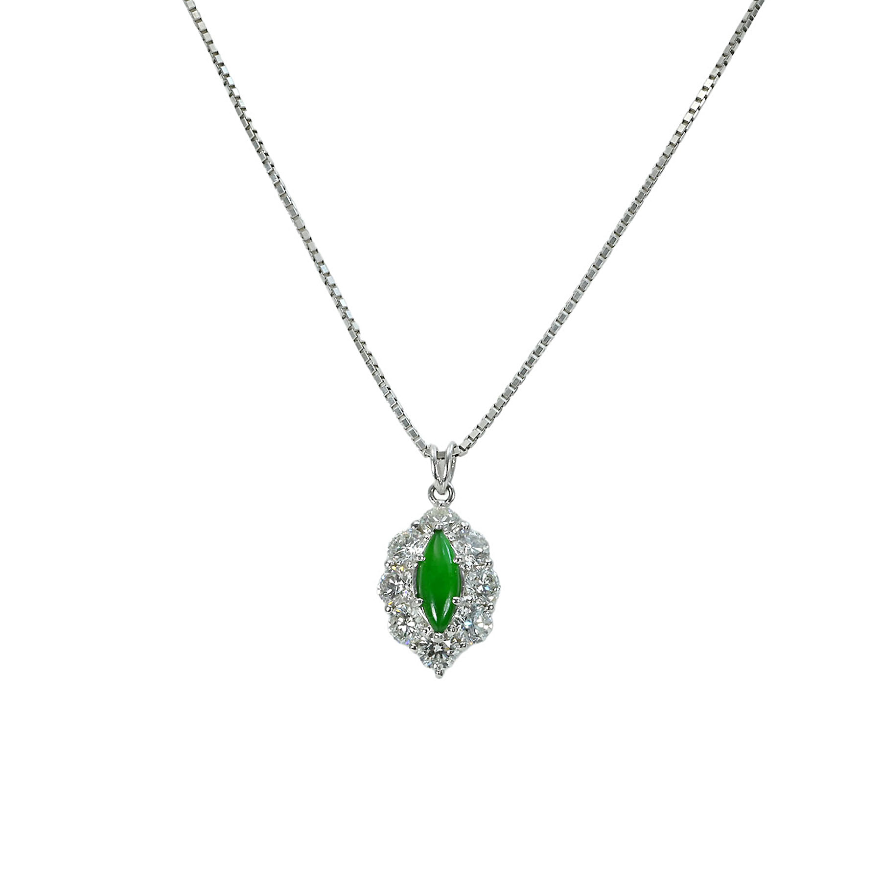 翡翠ペンダント PT900/PT850 J0.34ct D2.601ct - 画像 (2)