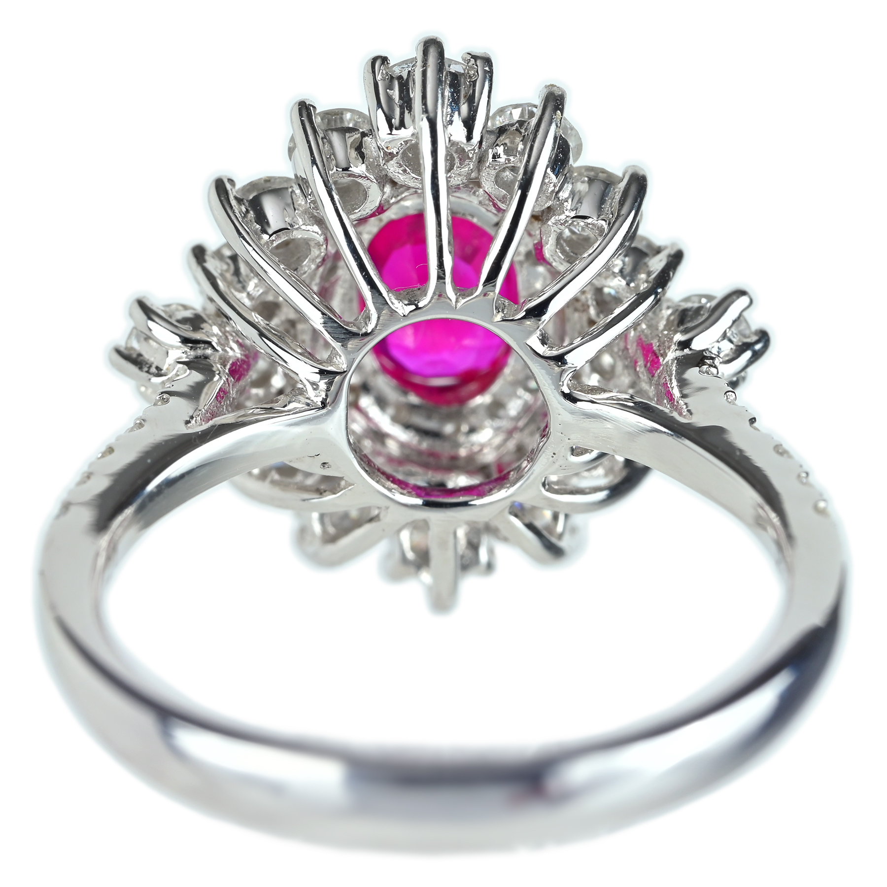 ミャンマー産ルビーリング K18WG R1.07ct D1.21ct - 画像 (5)