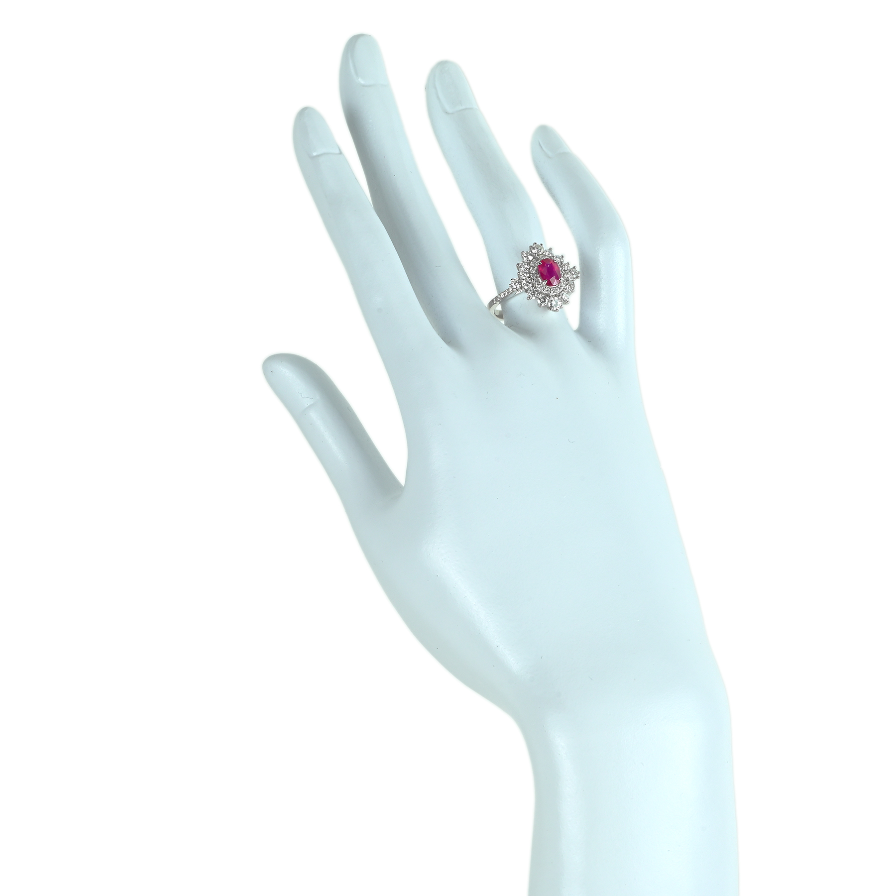 ミャンマー産ルビーリング K18WG R1.07ct D1.21ct - 画像 (6)