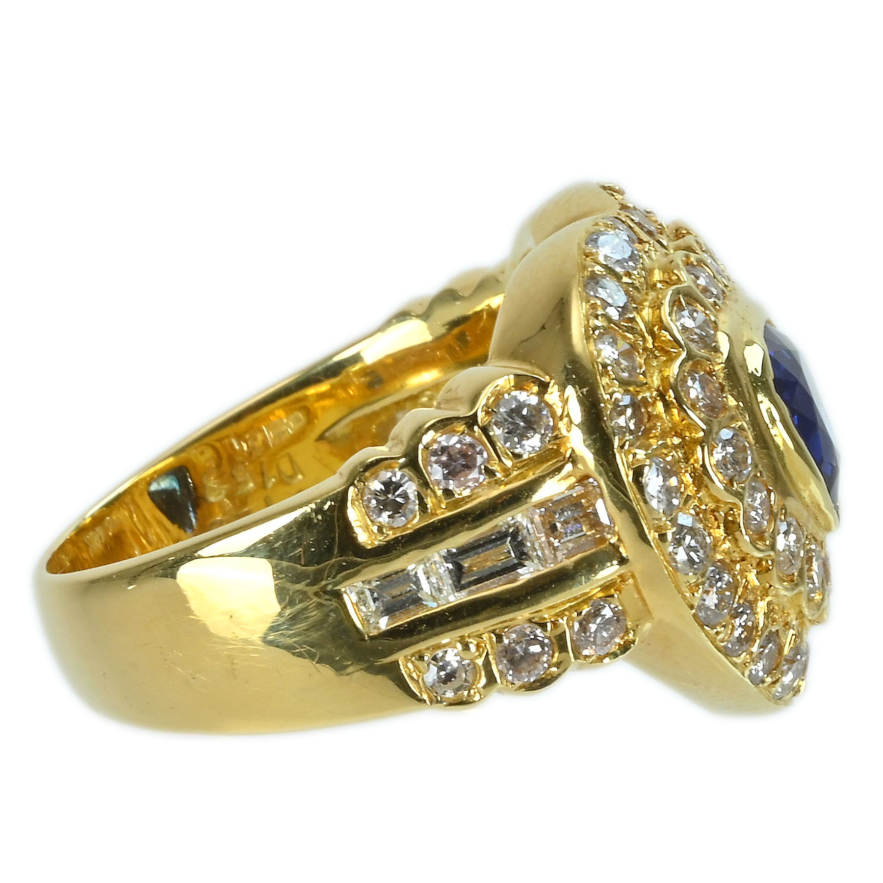 サファイアリング K18YG S1.29ct D1.53ct - 画像 (4)