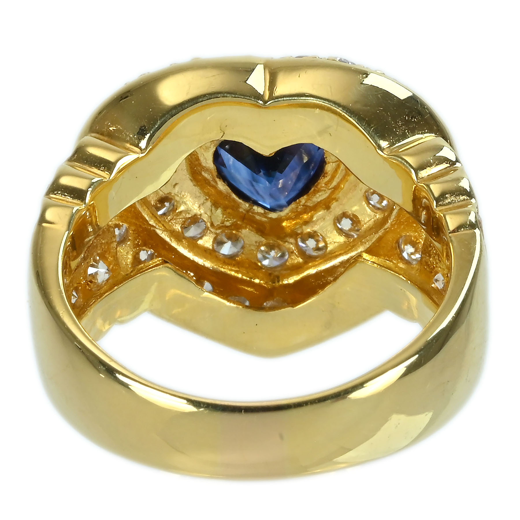 サファイアリング K18YG S1.29ct D1.53ct - 画像 (5)