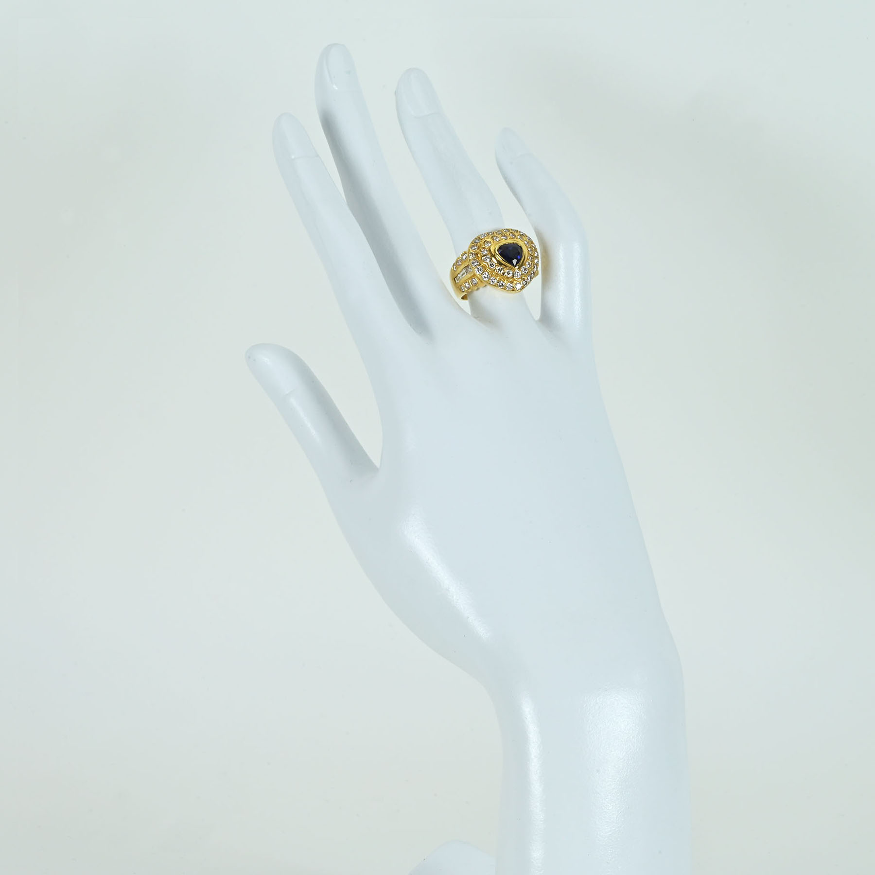 サファイアリング K18YG S1.29ct D1.53ct - 画像 (6)