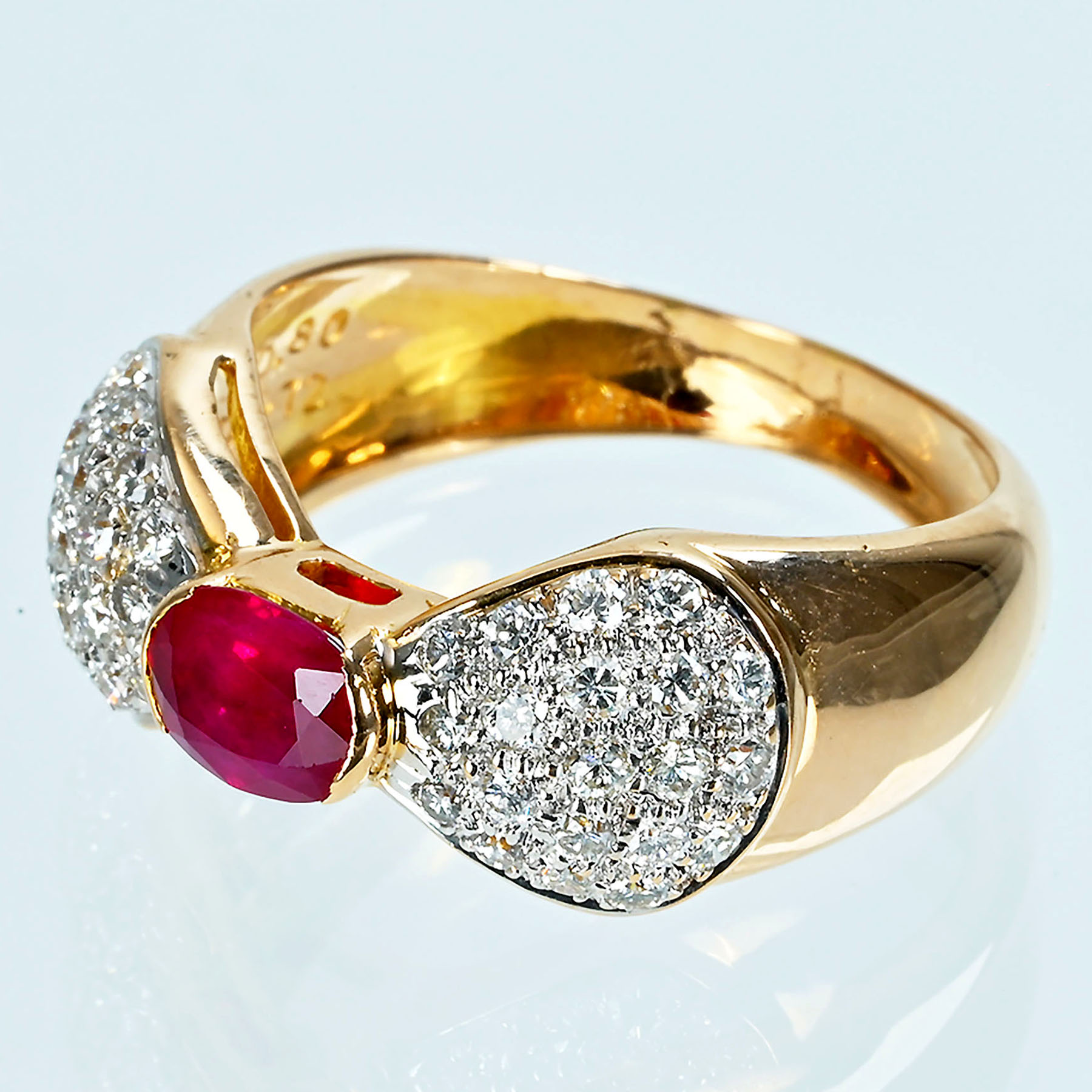 ルビーリング K18YG R0.80ct D0.72ct - 画像 (3)