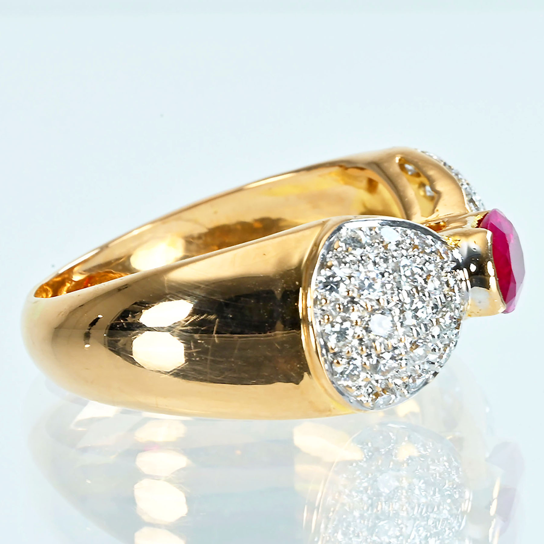 ルビーリング K18YG R0.80ct D0.72ct - 画像 (4)