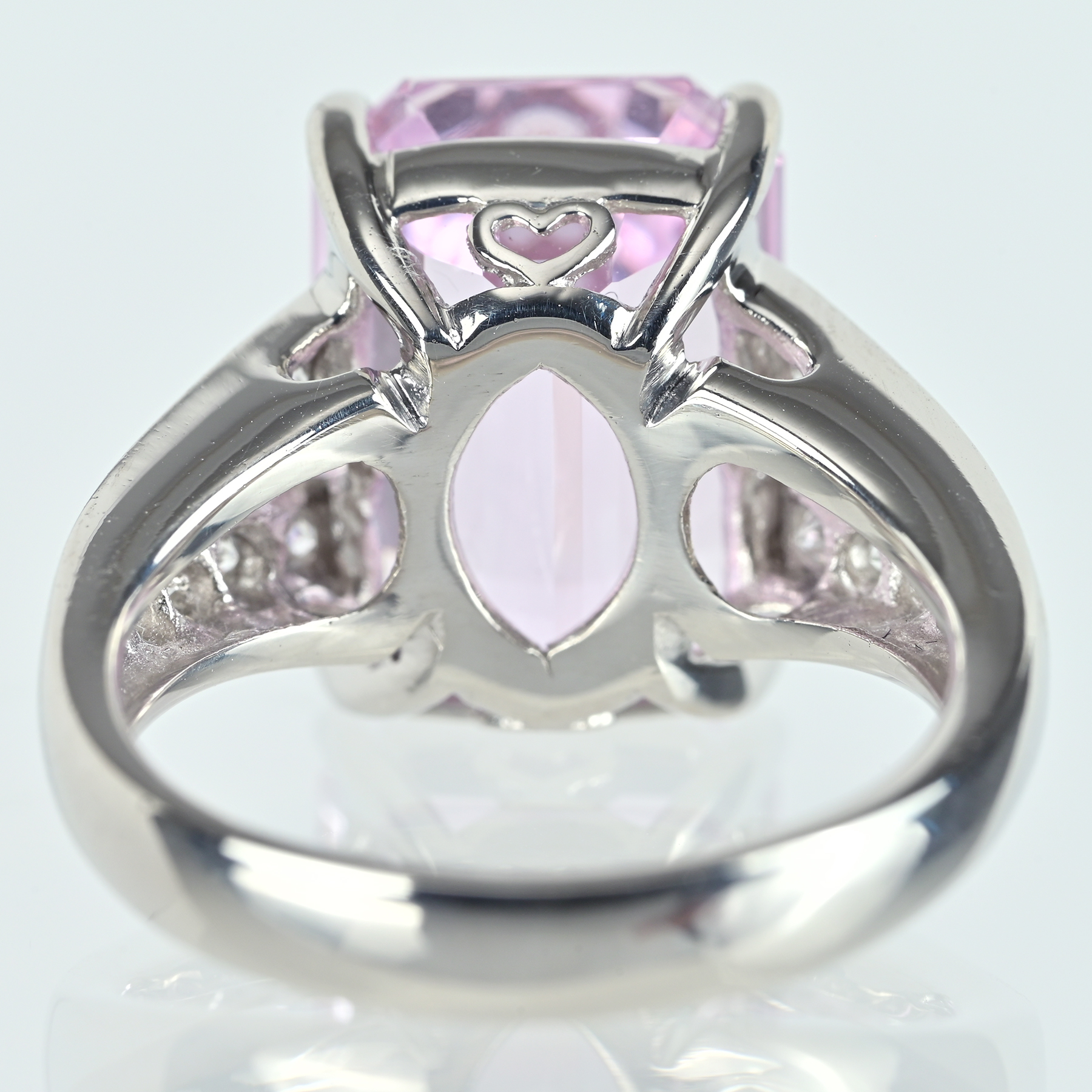 クンツァイトリング PT900 KUNZITEK10.01ct D0.34ct - 画像 (5)