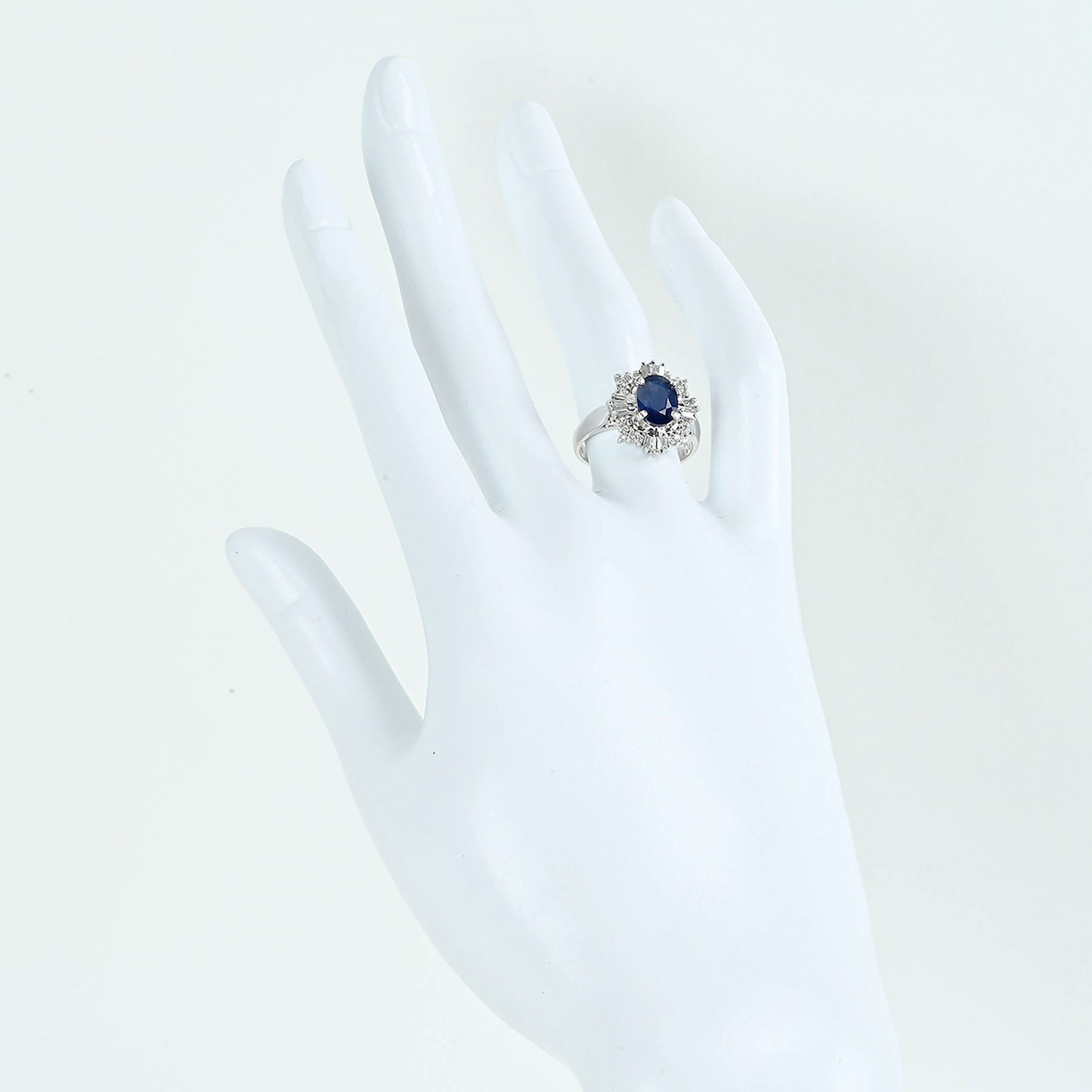 サファイアリング PT900 S1.41ct D0.32ct - 画像 (6)