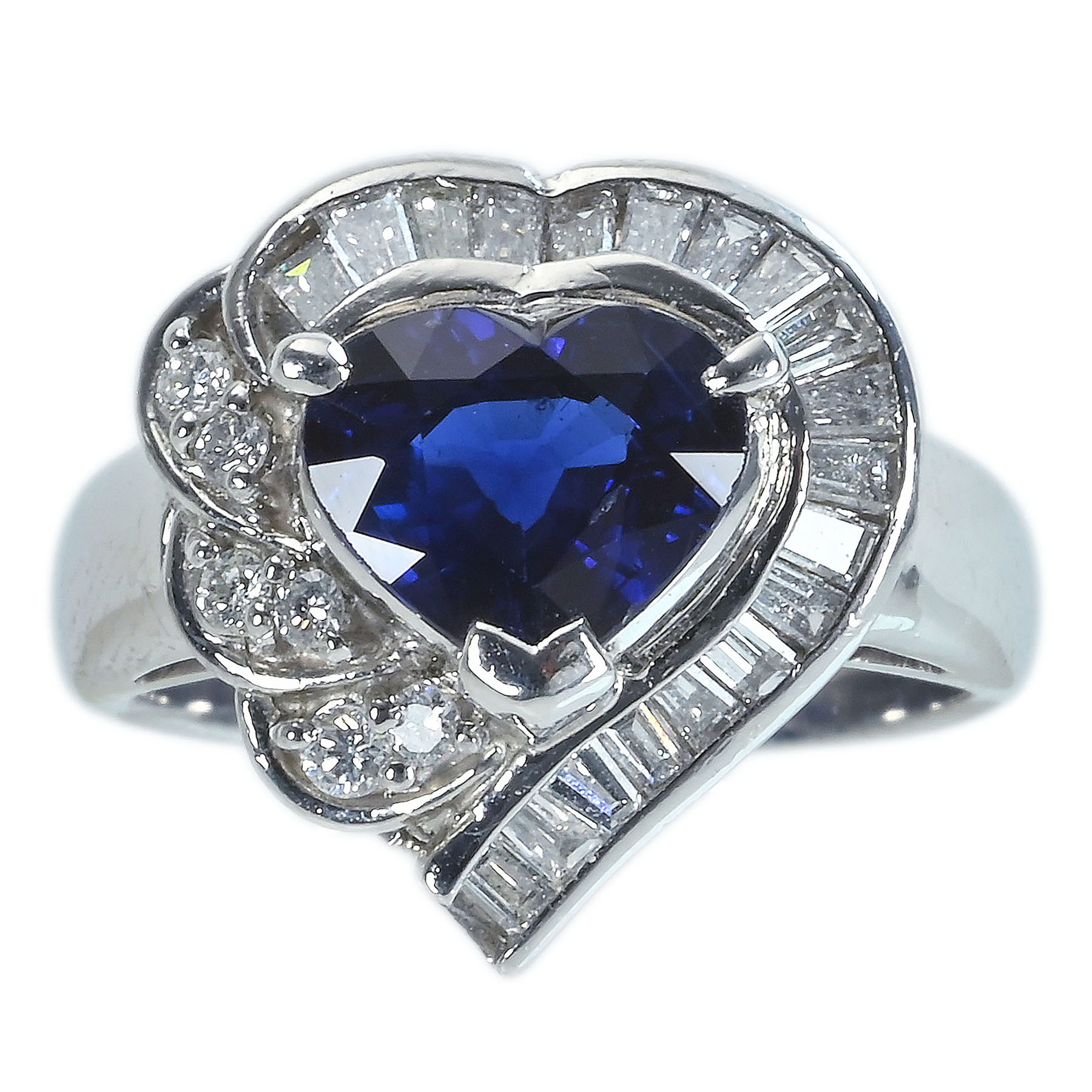 サファイアリング PT900 S1.68ct D0.65ct - 画像 (2)