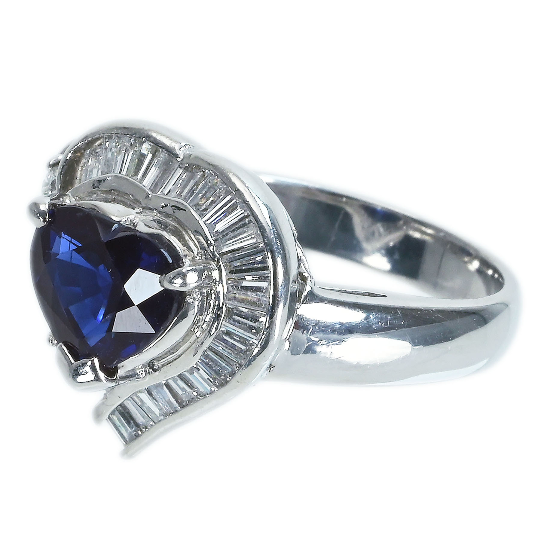 サファイアリング PT900 S1.68ct D0.65ct - 画像 (3)