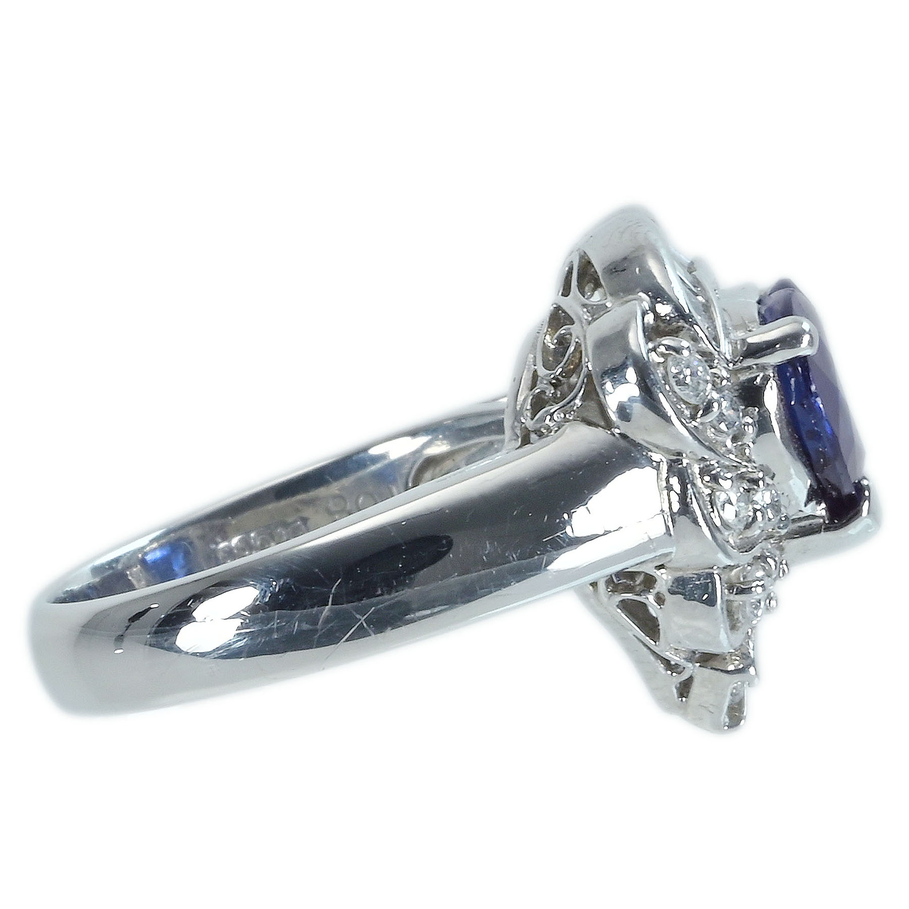 サファイアリング PT900 S1.68ct D0.65ct - 画像 (4)