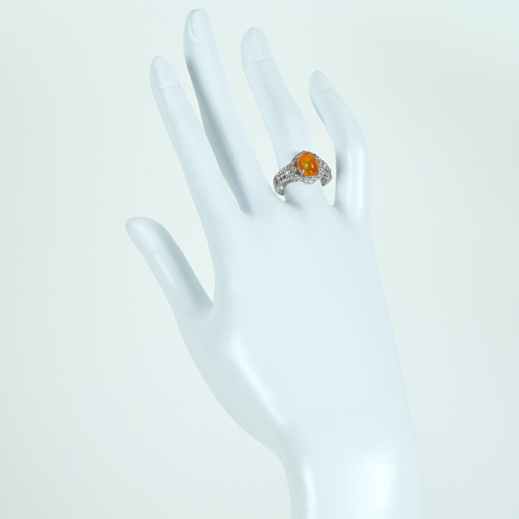 メキシコオパールリング PT900 MXOP1.76ct D0.59ct - 画像 (6)