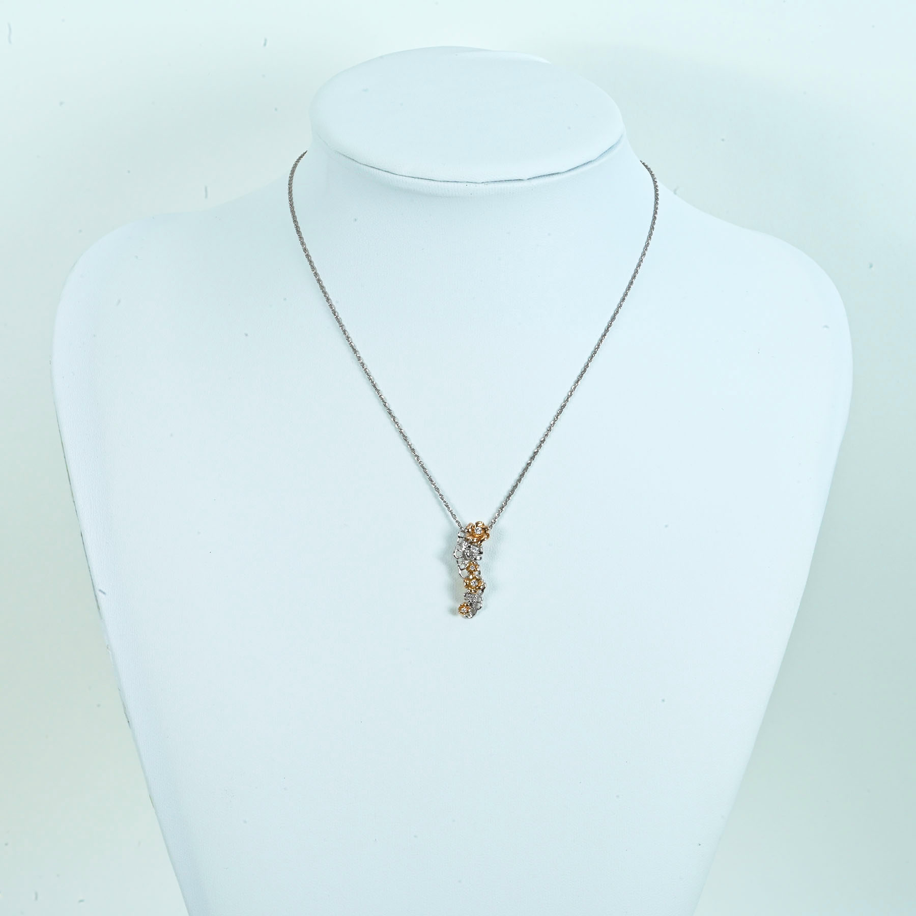 ダイヤモンドペンダント K18WG/K18PG D0.10ct - 画像 (7)