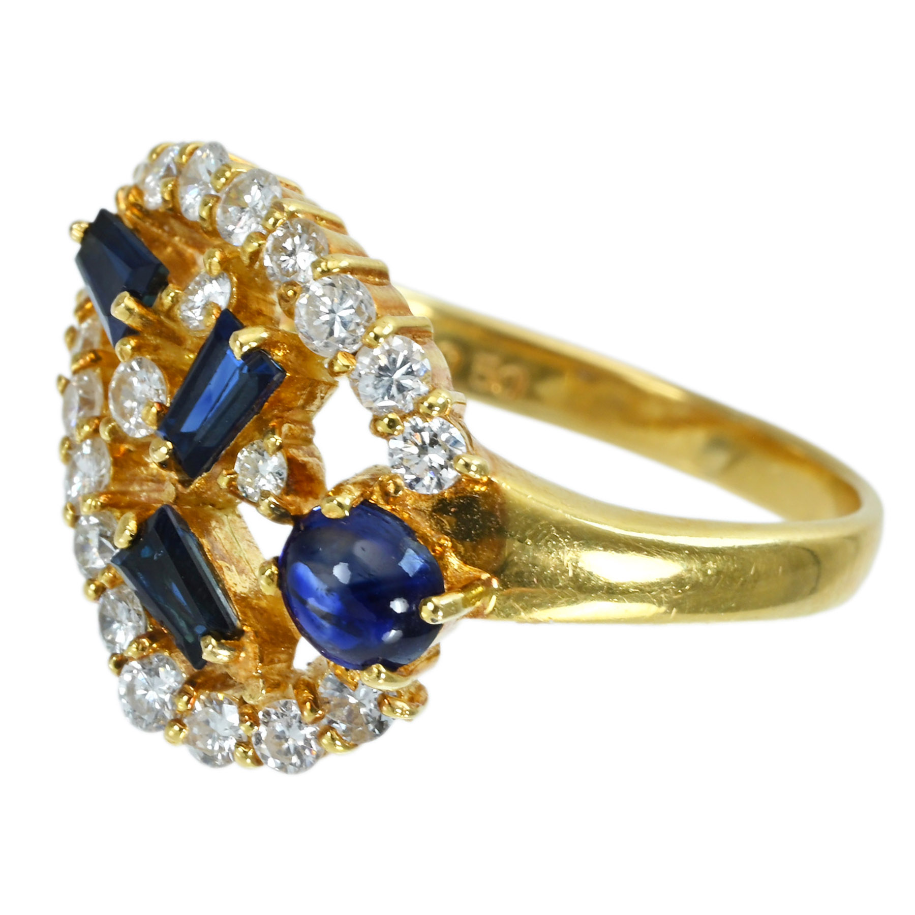 サファイアリング K18YG S0.52ct S0.50ct D0.77ct - 画像 (3)