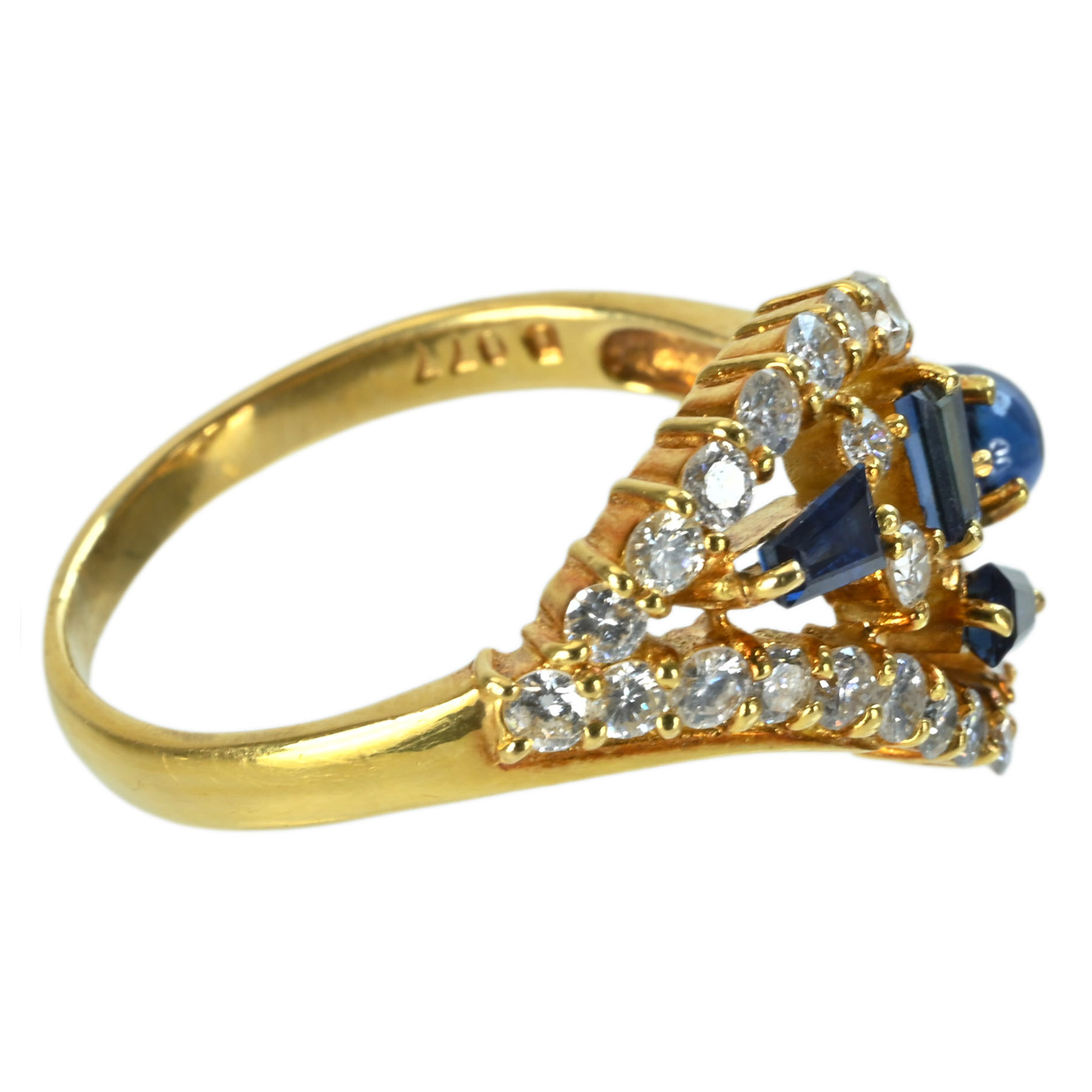 サファイアリング K18YG S0.52ct S0.50ct D0.77ct - 画像 (4)