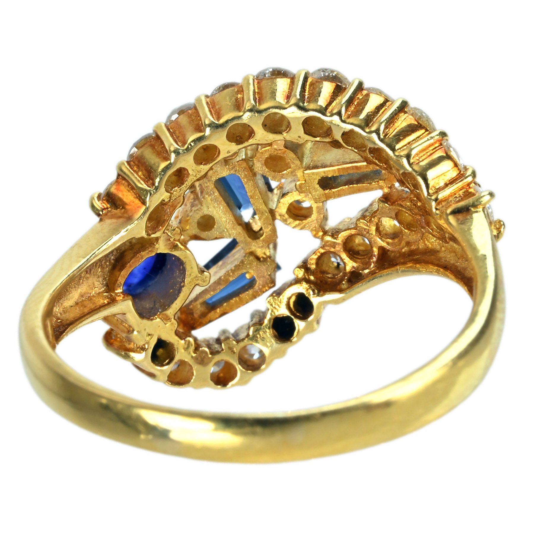 サファイアリング K18YG S0.52ct S0.50ct D0.77ct - 画像 (5)