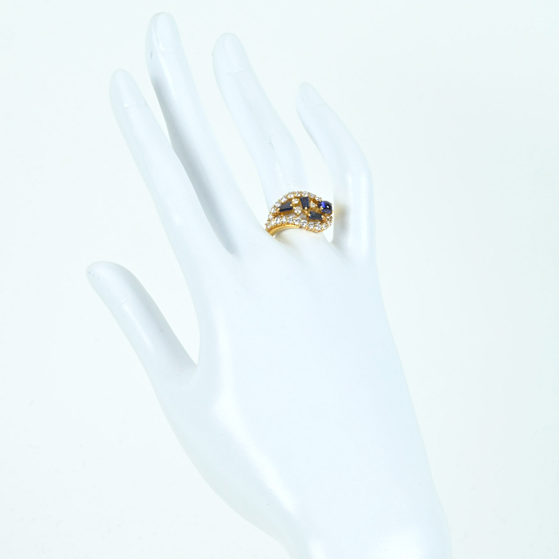 サファイアリング K18YG S0.52ct S0.50ct D0.77ct - 画像 (6)