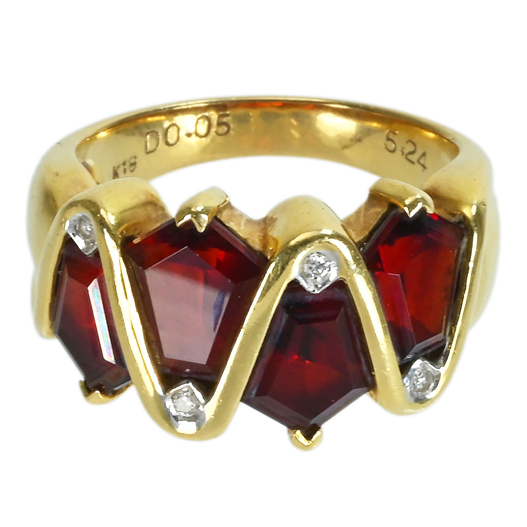 ガーネットリング K18YG GT5.24ct D0.05ct - 画像 (2)