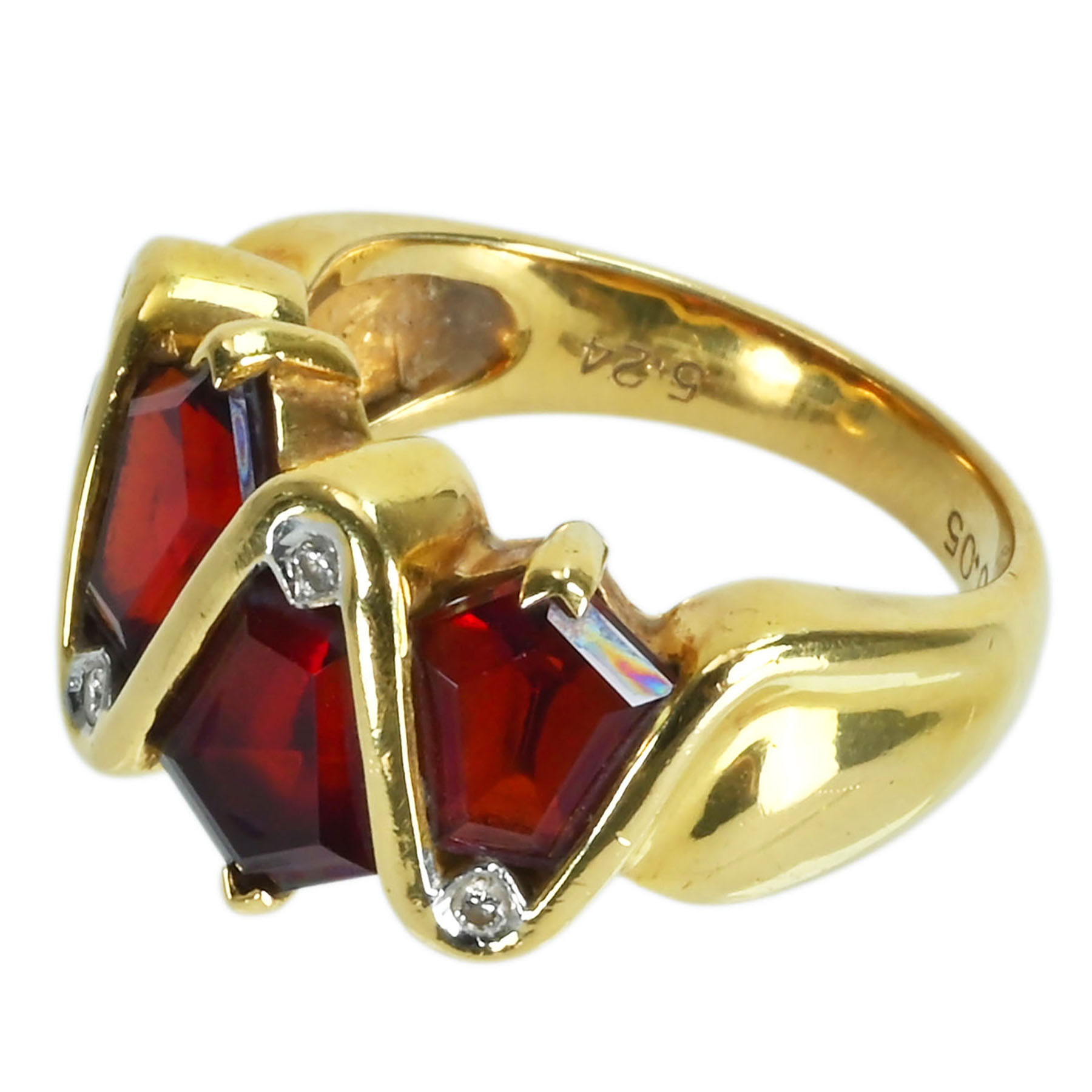 ガーネットリング K18YG GT5.24ct D0.05ct - 画像 (3)