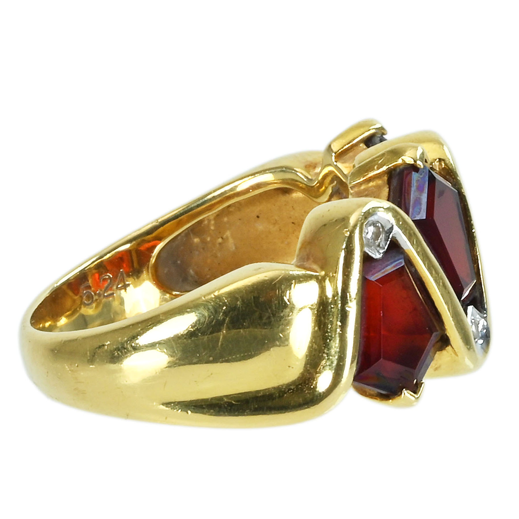 ガーネットリング K18YG GT5.24ct D0.05ct - 画像 (4)