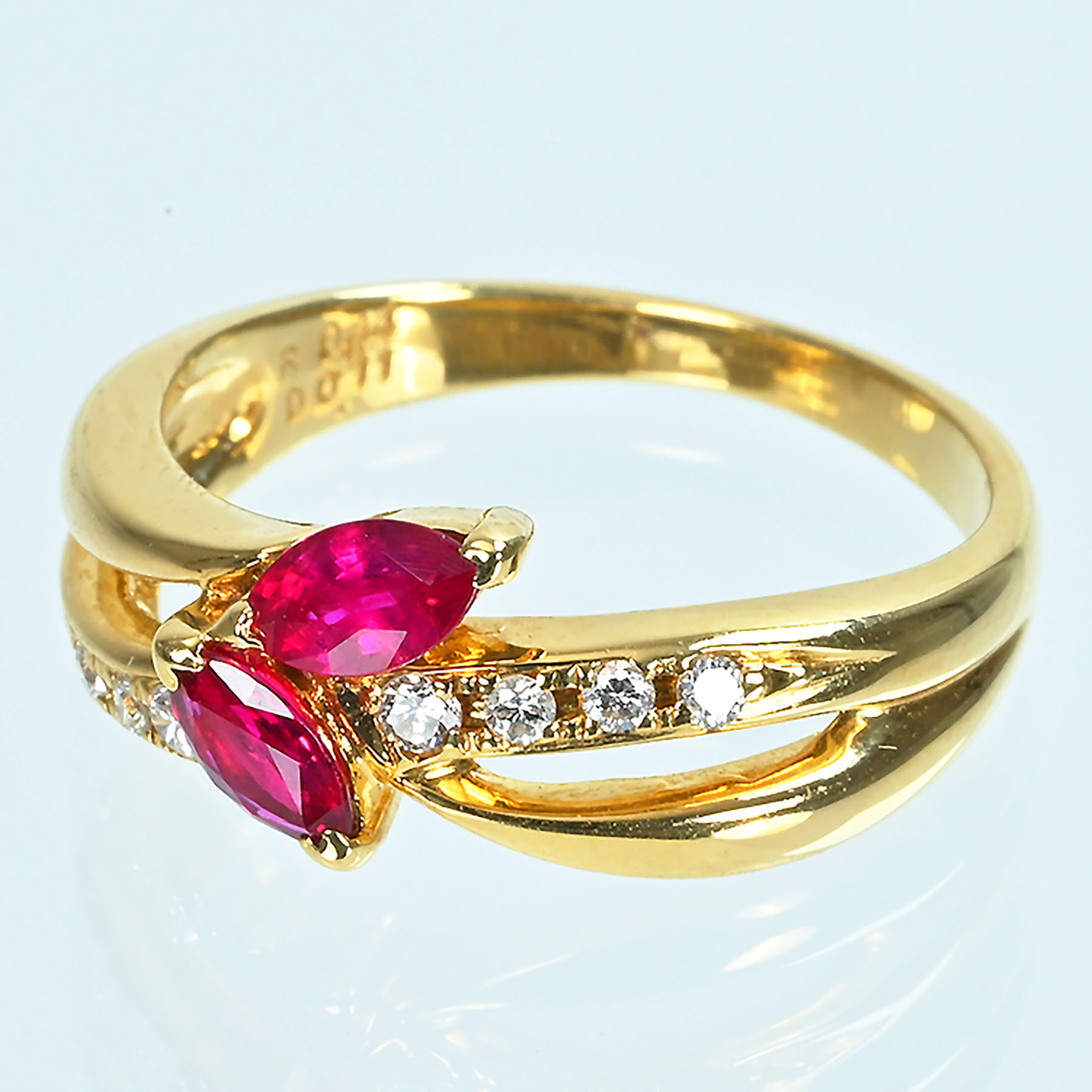 ルビーリング K18YG R0.44ct D0.11ct - 画像 (3)