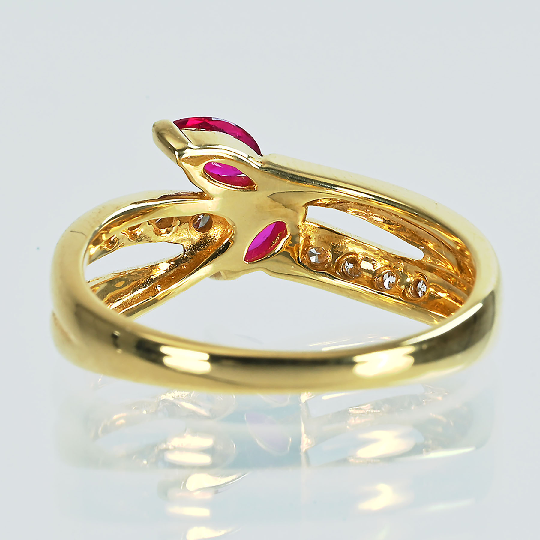 ルビーリング K18YG R0.44ct D0.11ct - 画像 (5)