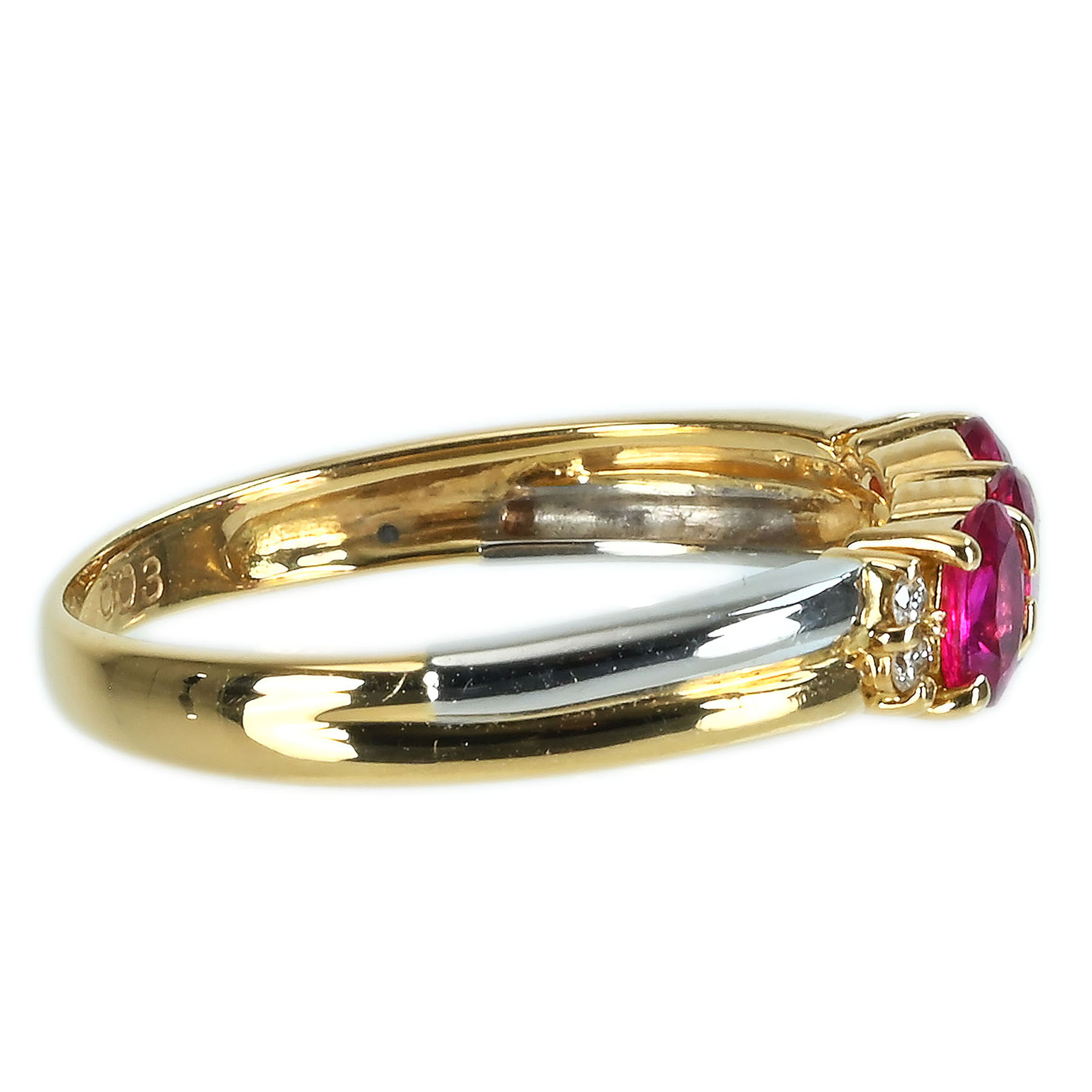 ルビーリング K18YG/PT950 R1.43ct D0.03ct - 画像 (4)