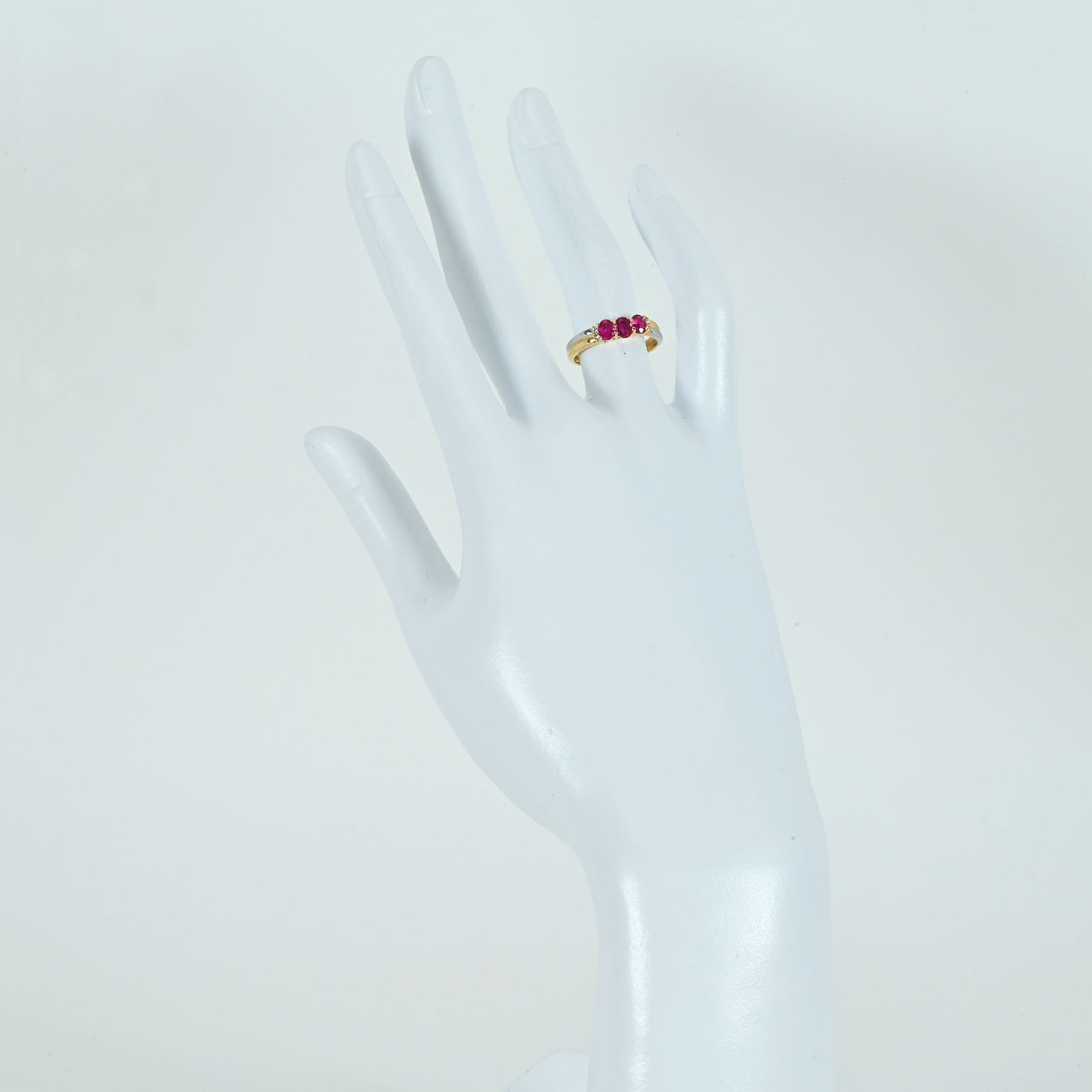 ルビーリング K18YG/PT950 R1.43ct D0.03ct - 画像 (6)