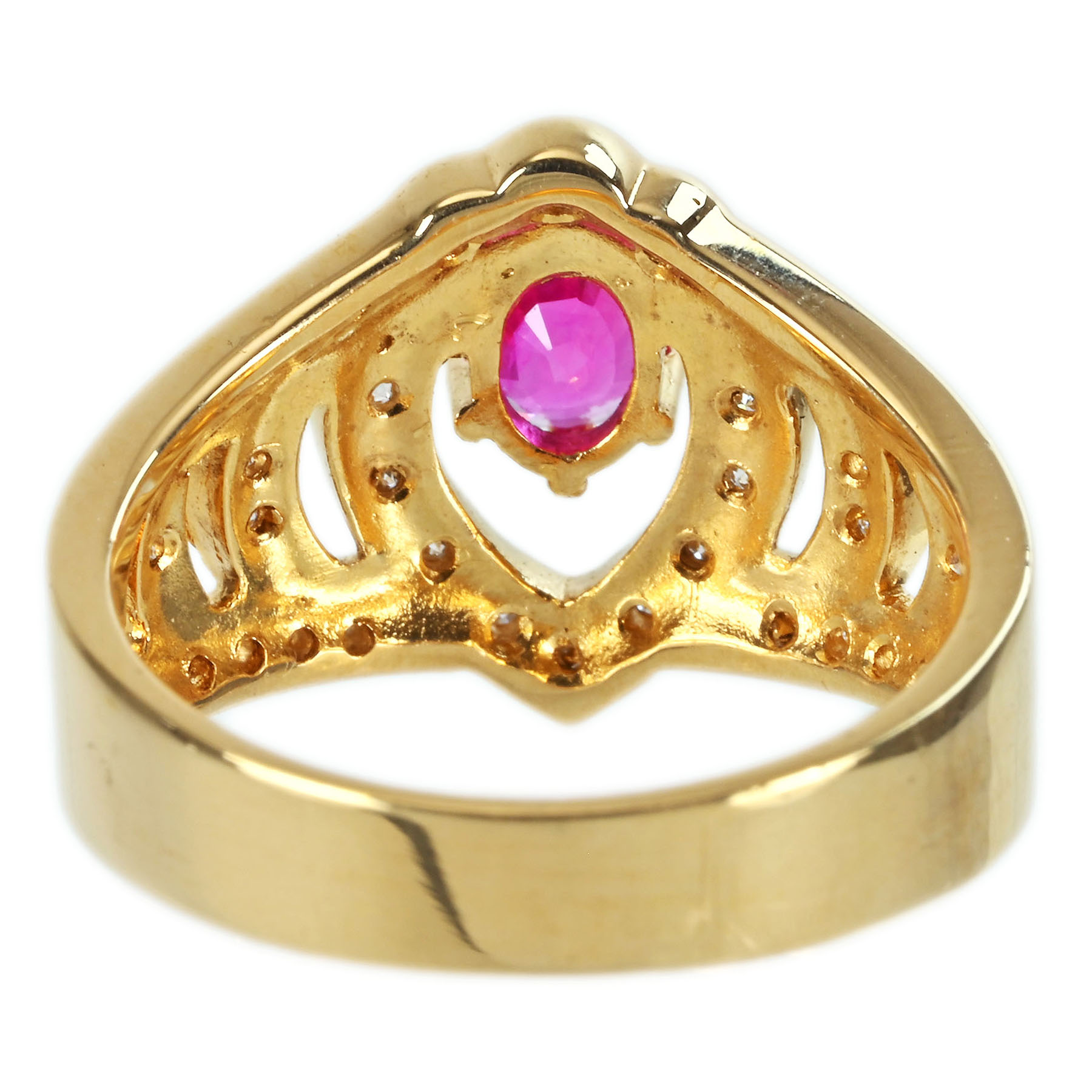 ルビーリング K18YG R0.65ct D0.24ct - 画像 (5)