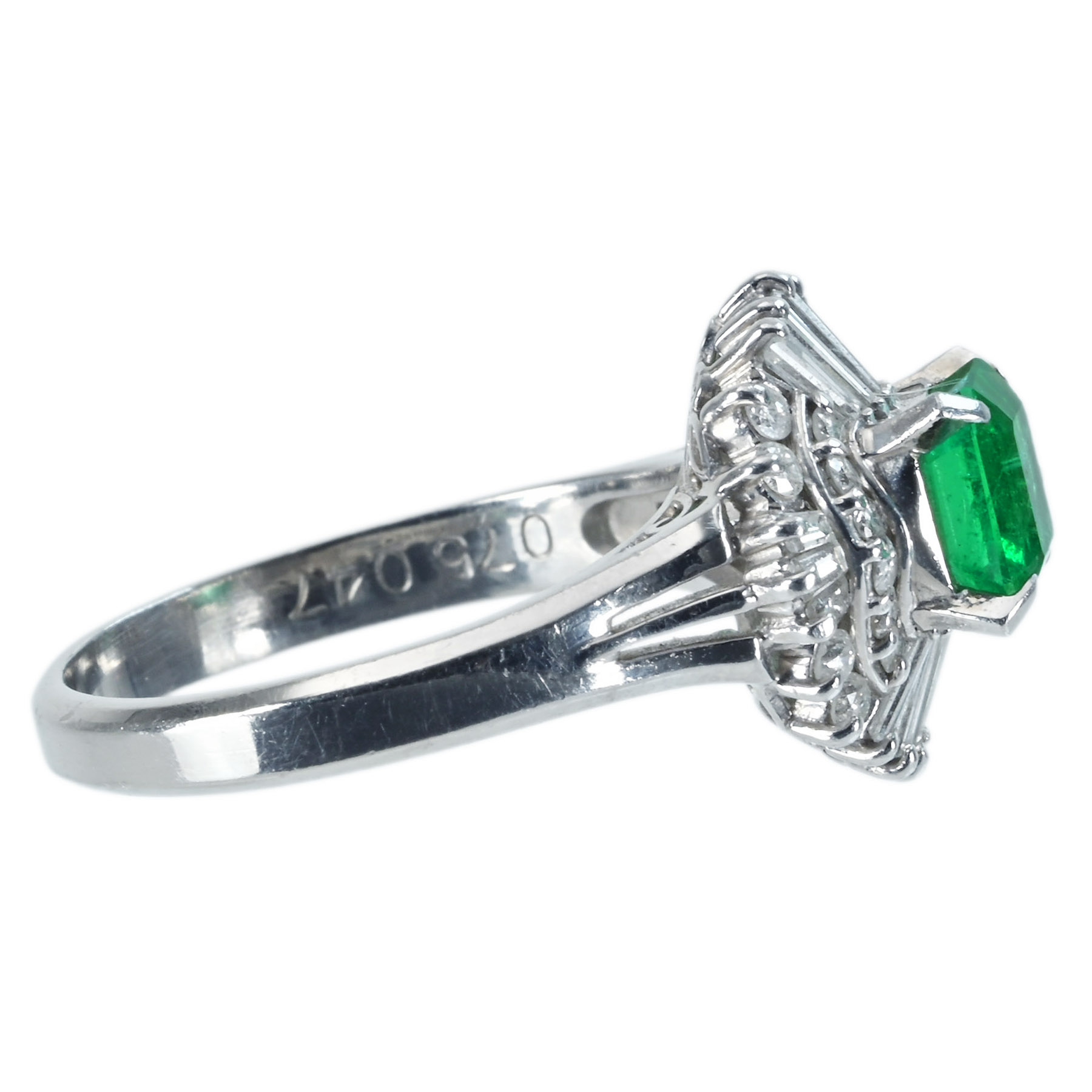 エメラルドリング PT900 E0.75ct D0.47ct - 画像 (4)