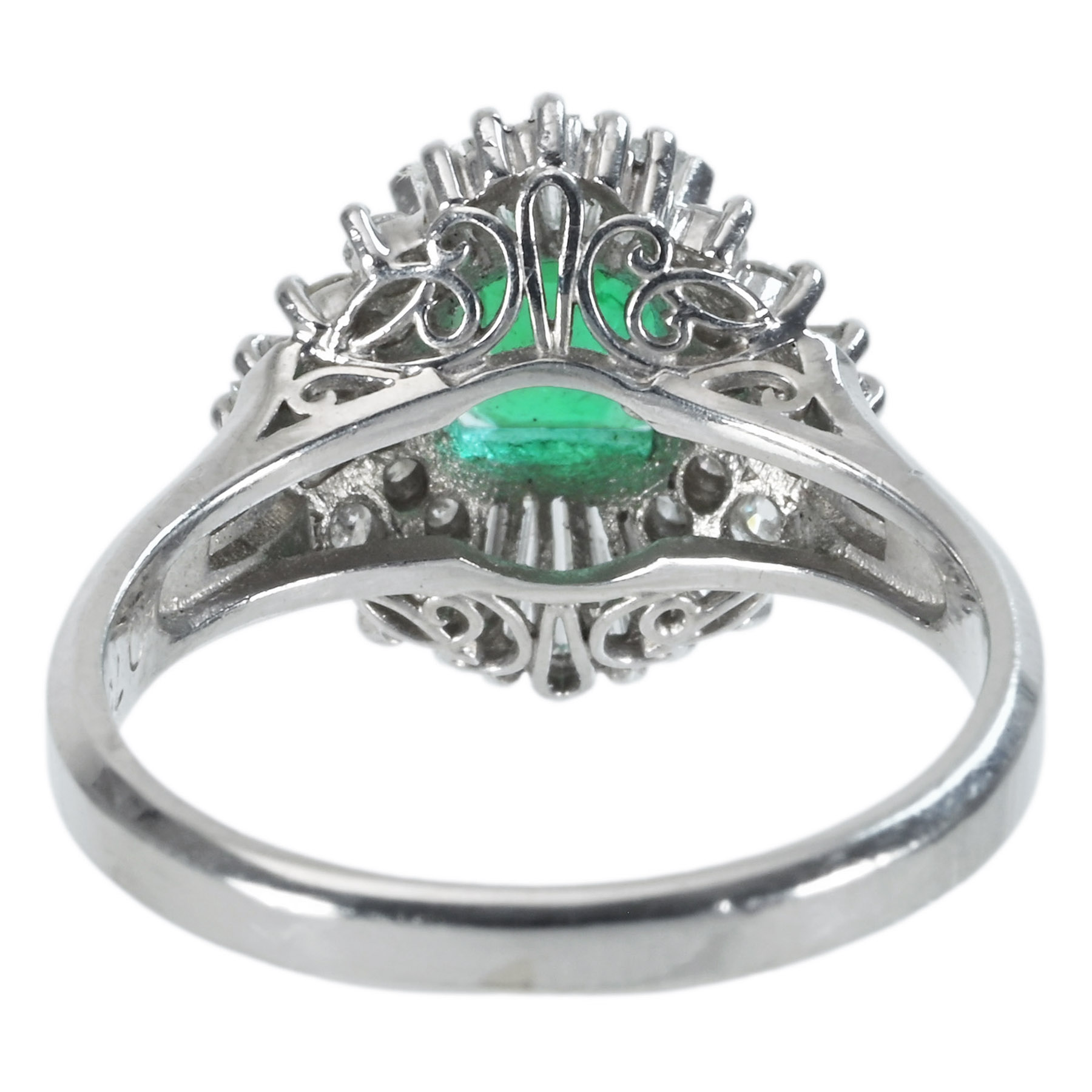 エメラルドリング PT900 E0.75ct D0.47ct - 画像 (5)